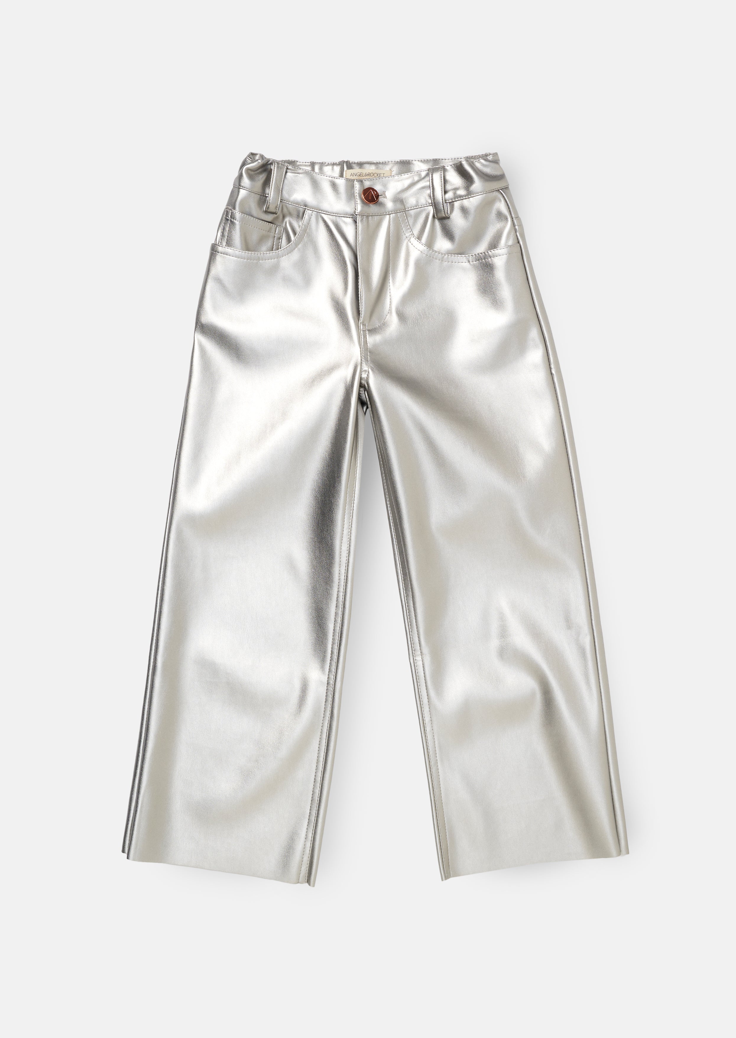 Jaya Silber Weite Bein Metallic Jeans