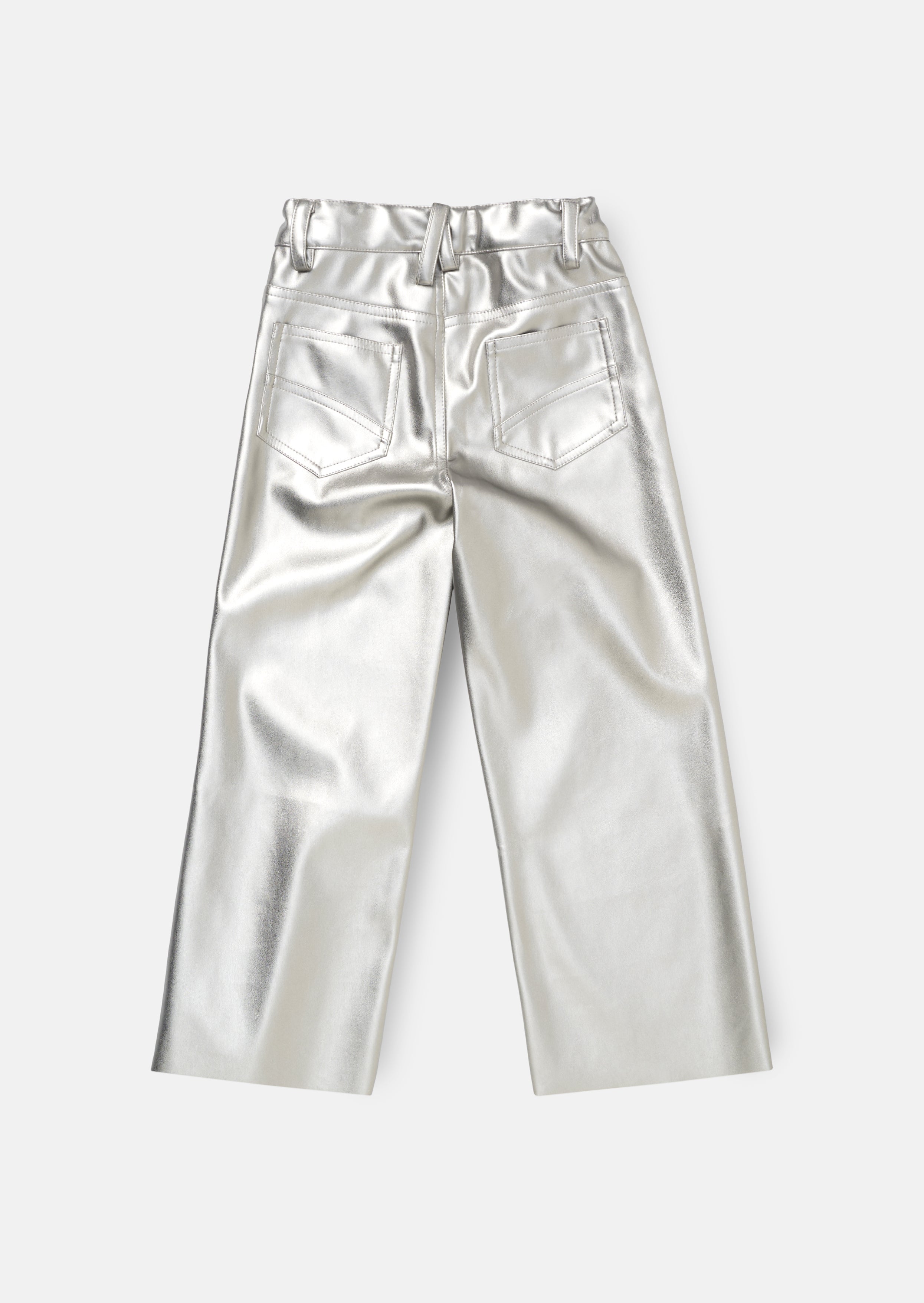 Jaya Silber Weite Bein Metallic Jeans