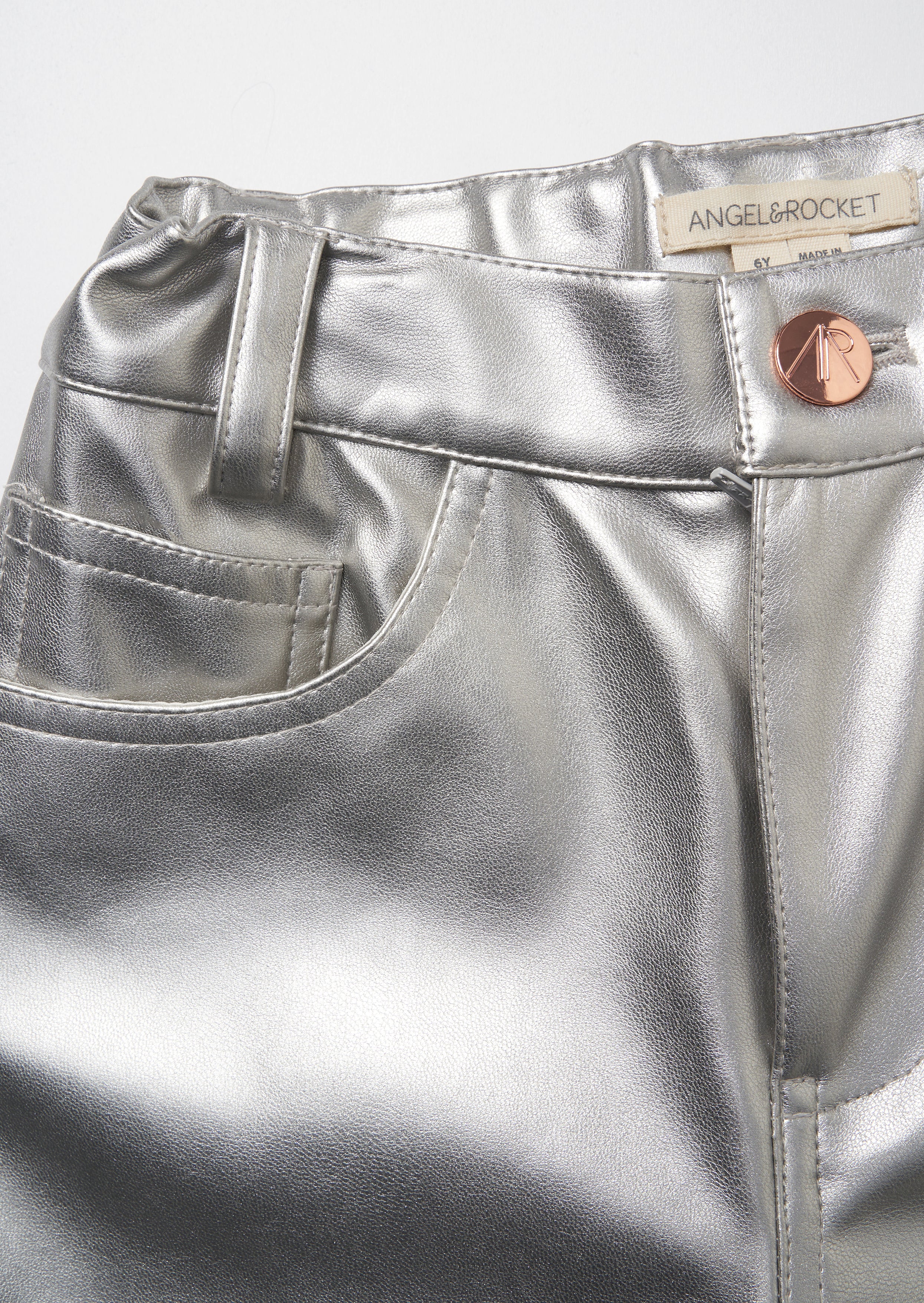 Jaya Silber Weite Bein Metallic Jeans