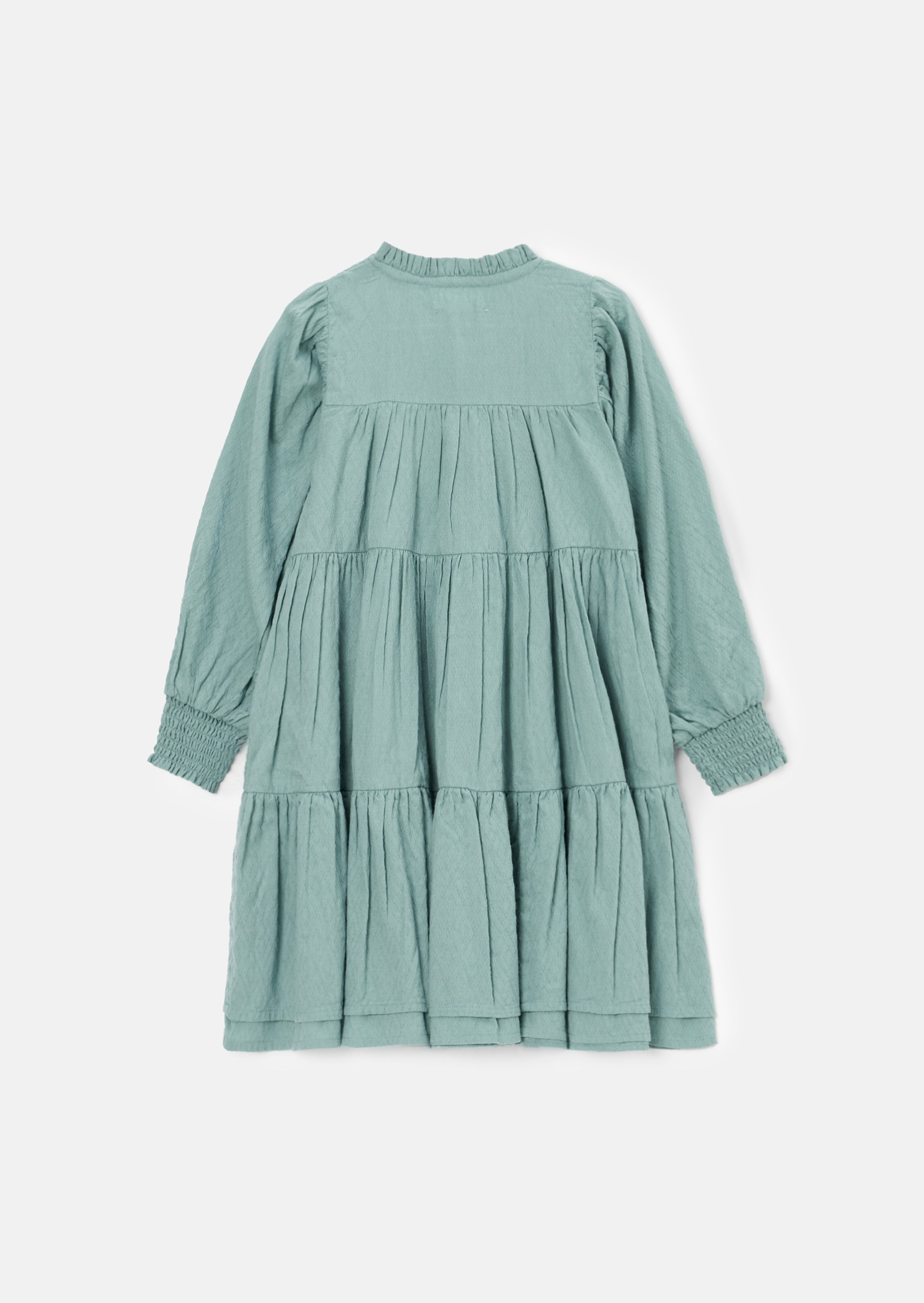 Ellerie grünes strukturiertes gestuftes Kleid
