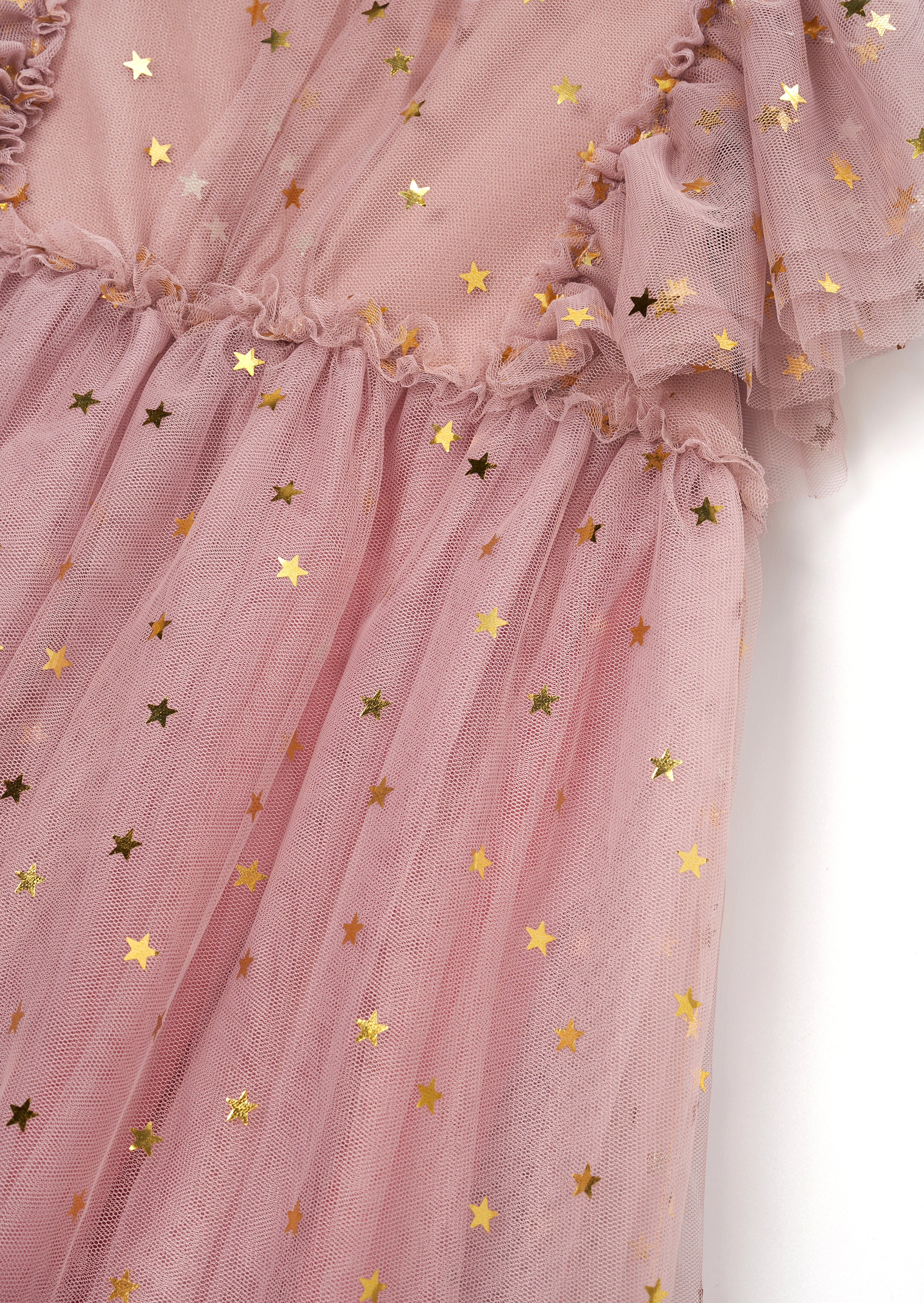 Hallie rosa Folienprint Netzkleid