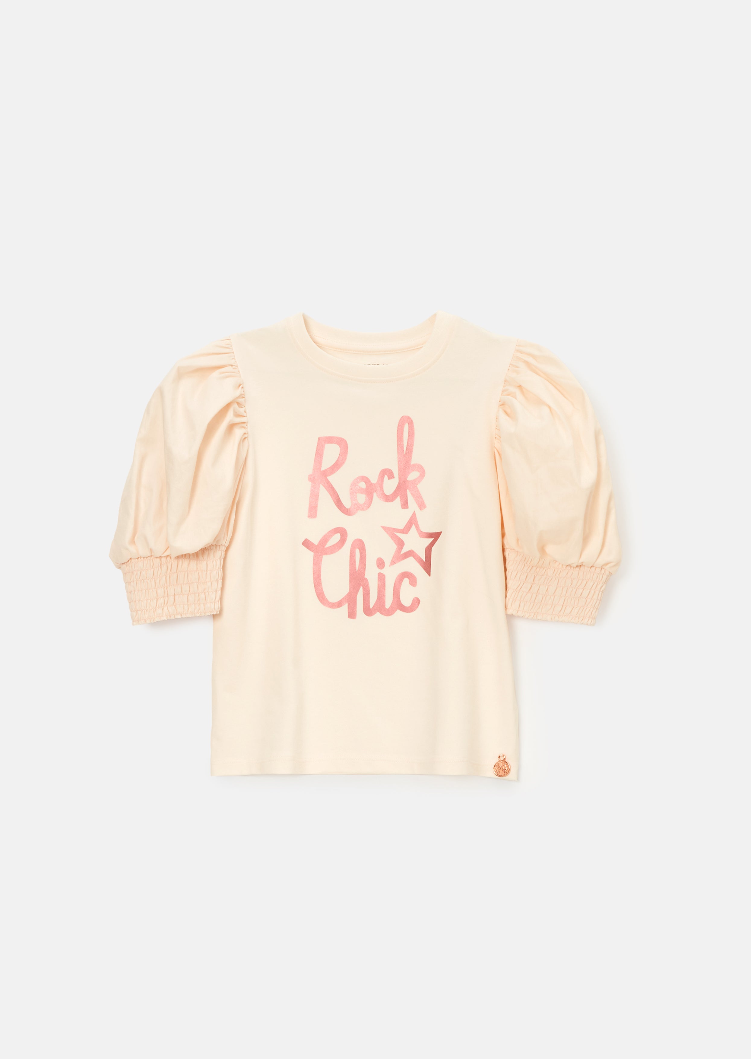 Heidi Pink Puff-Ärmel Rock T-Shirt