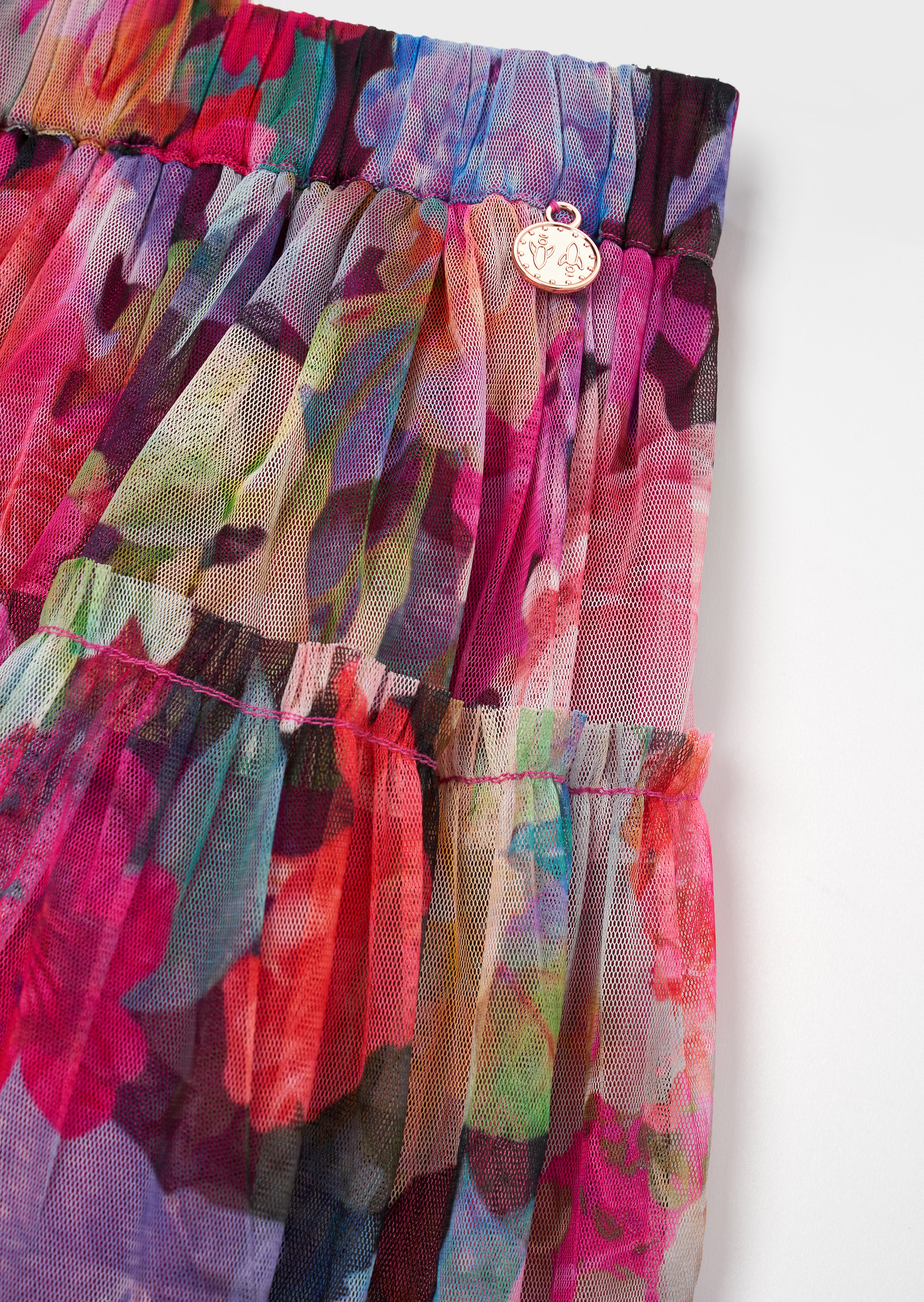 Jupe en maille florale rose Alessia