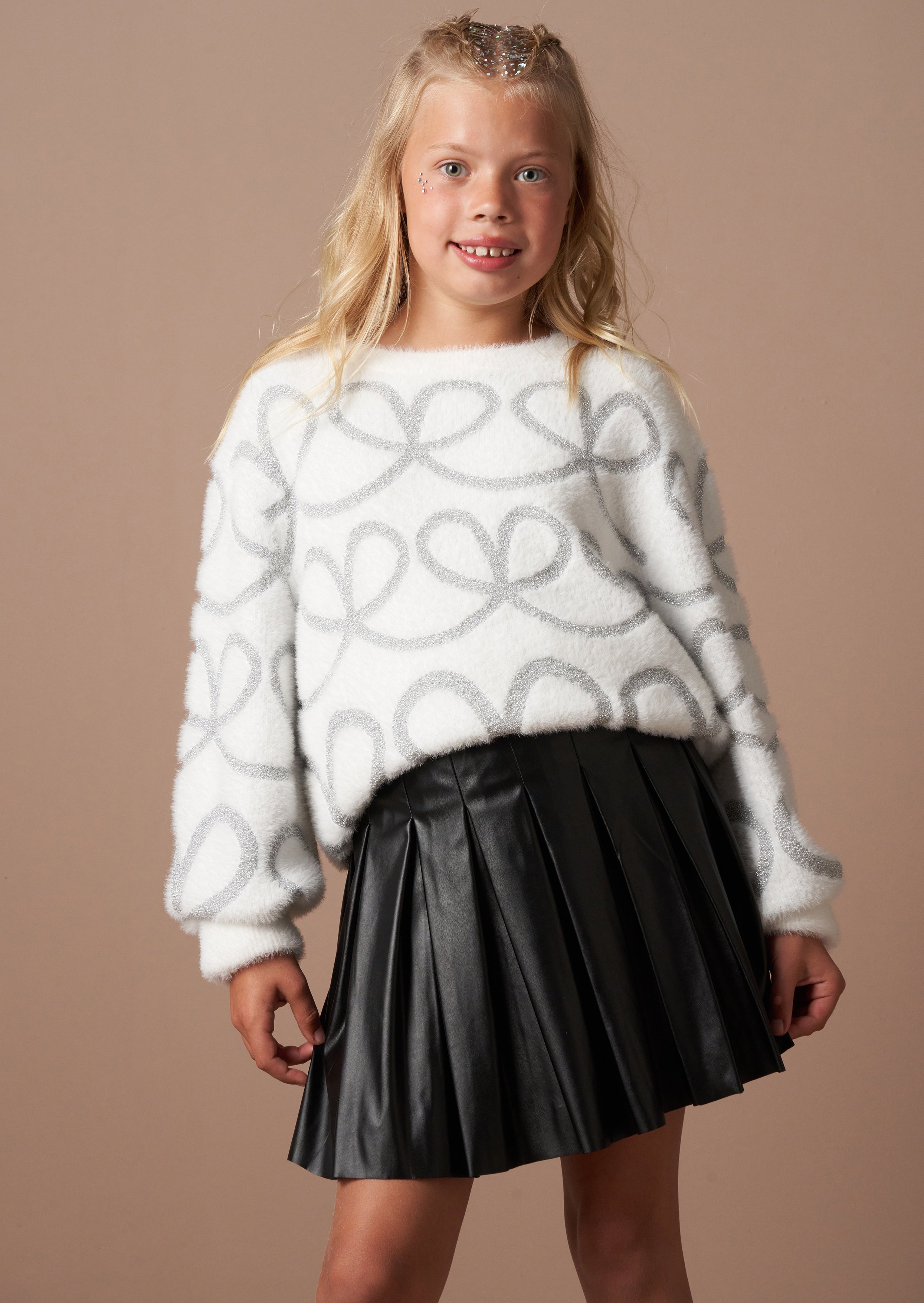 Ana White Lurex Flauschiger Pullover