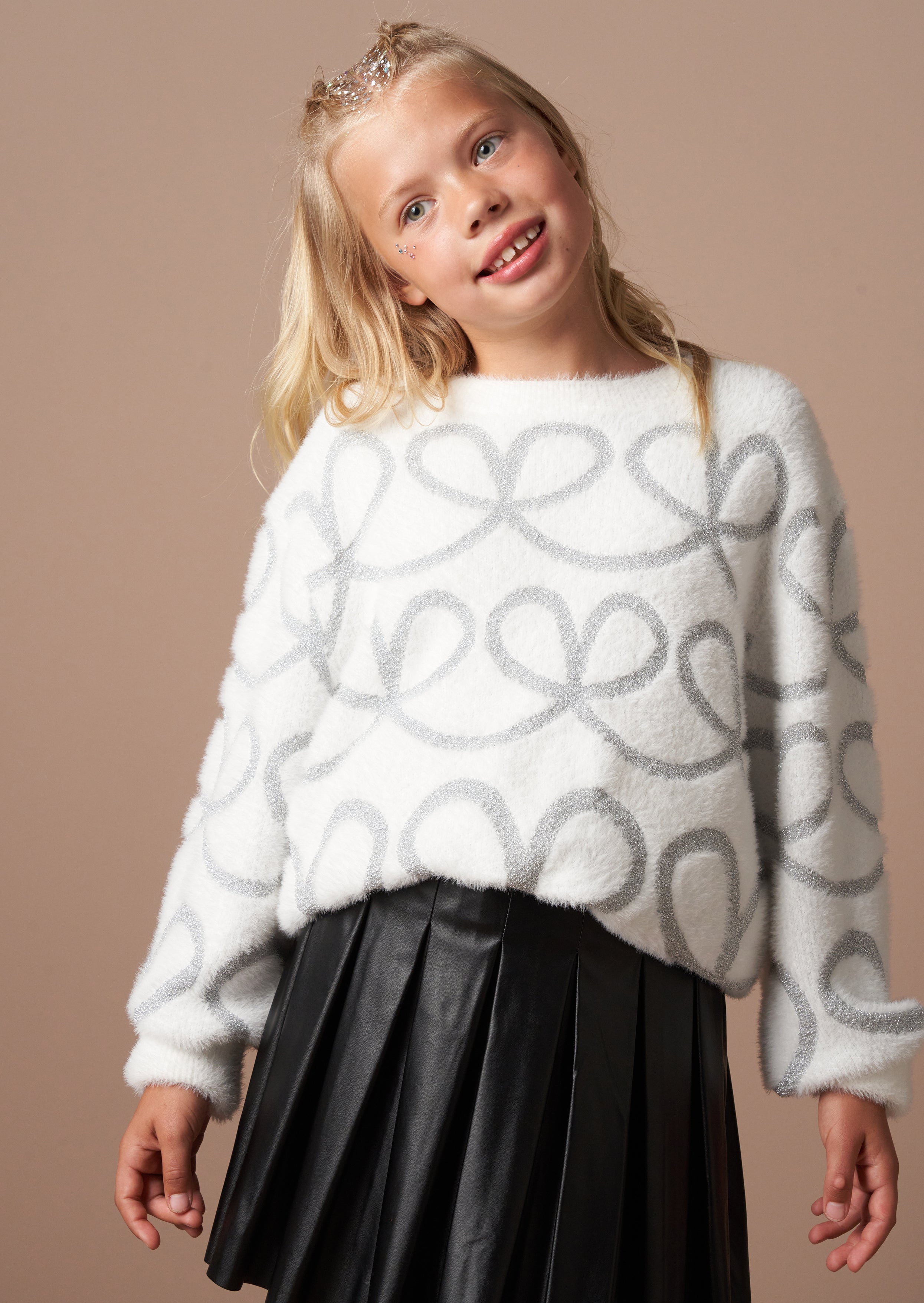 Ana White Lurex Flauschiger Pullover