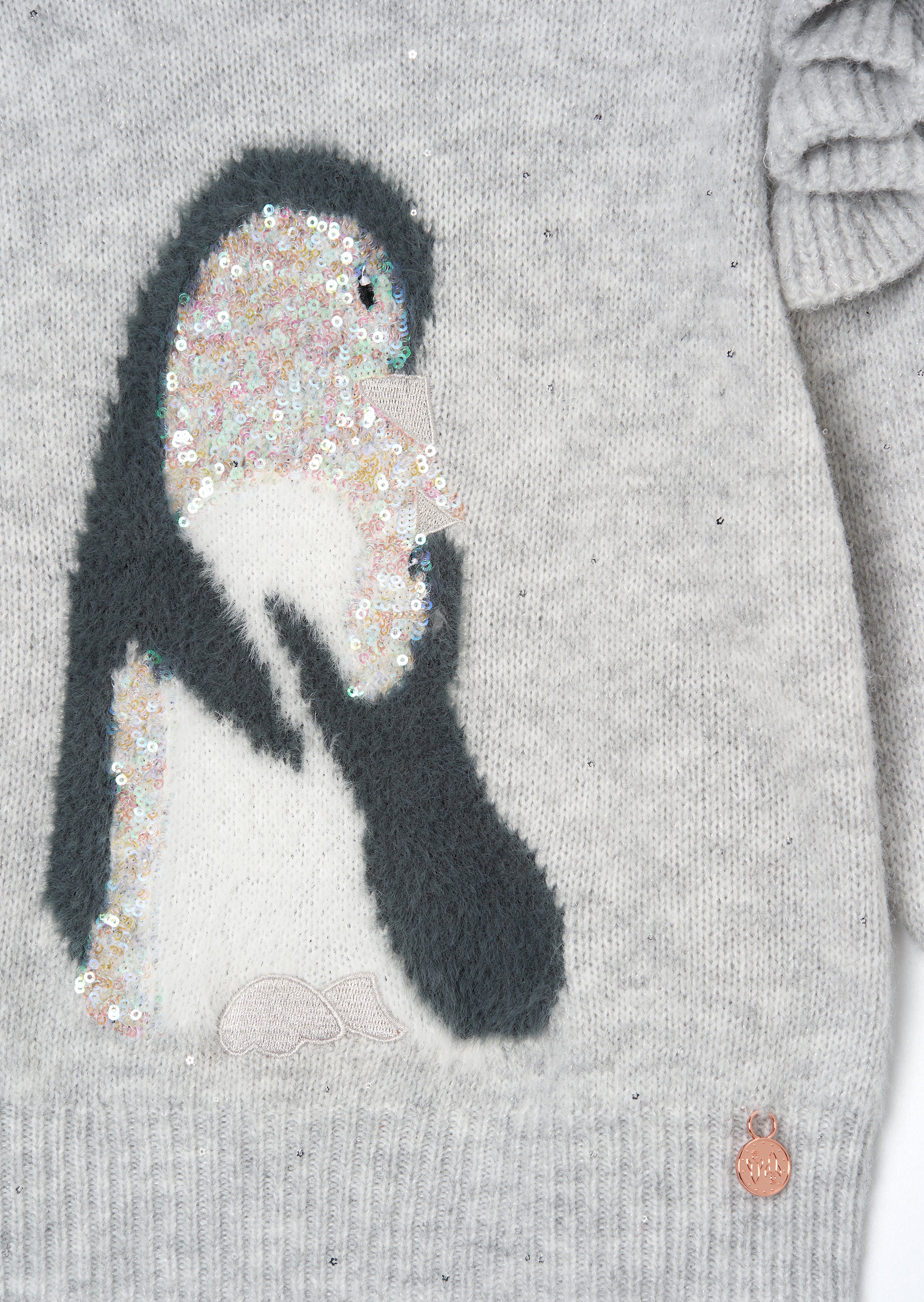 Sweter z cekinowym pingwinem Peggy