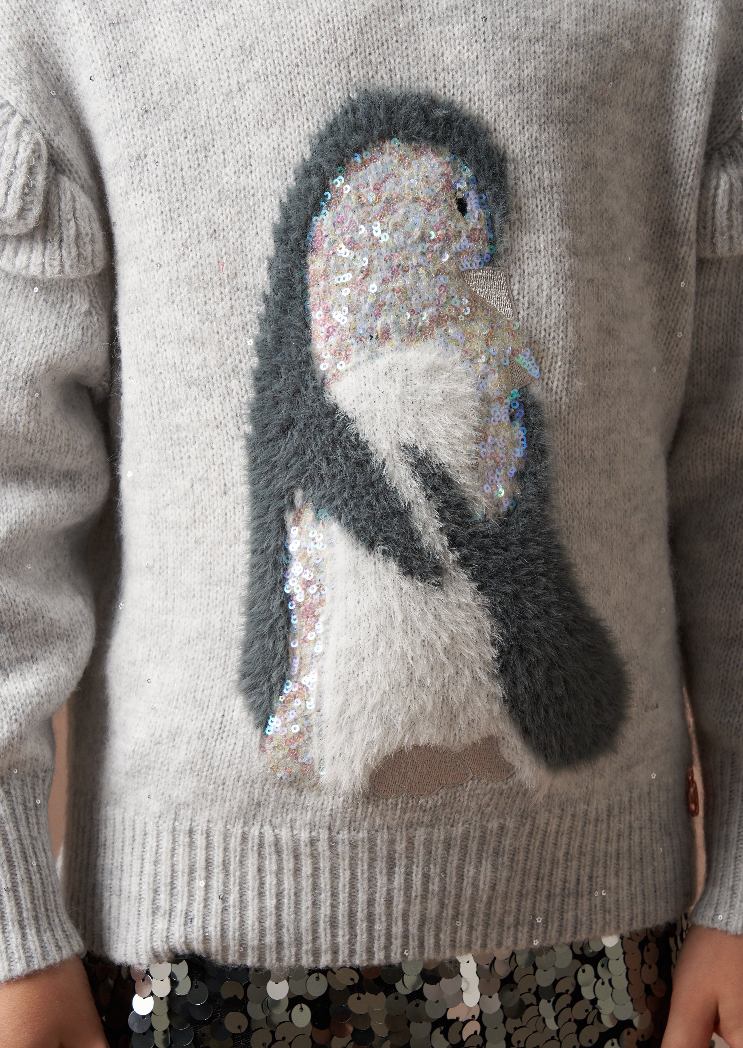 Sweter z cekinowym pingwinem Peggy