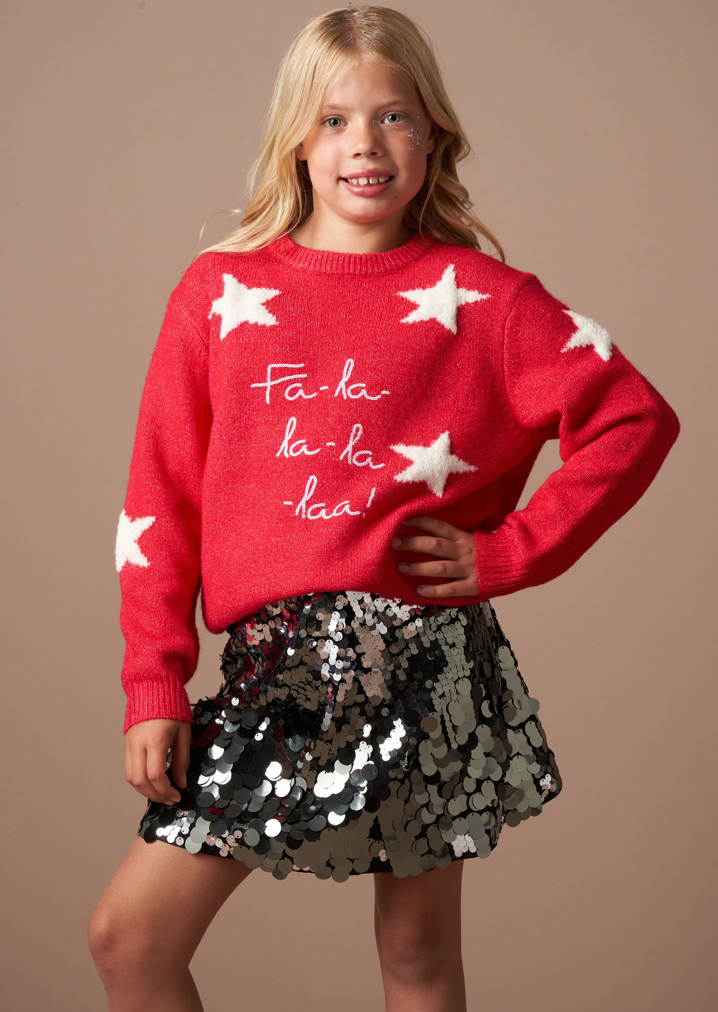 Mary Red FA LA LA Sweter