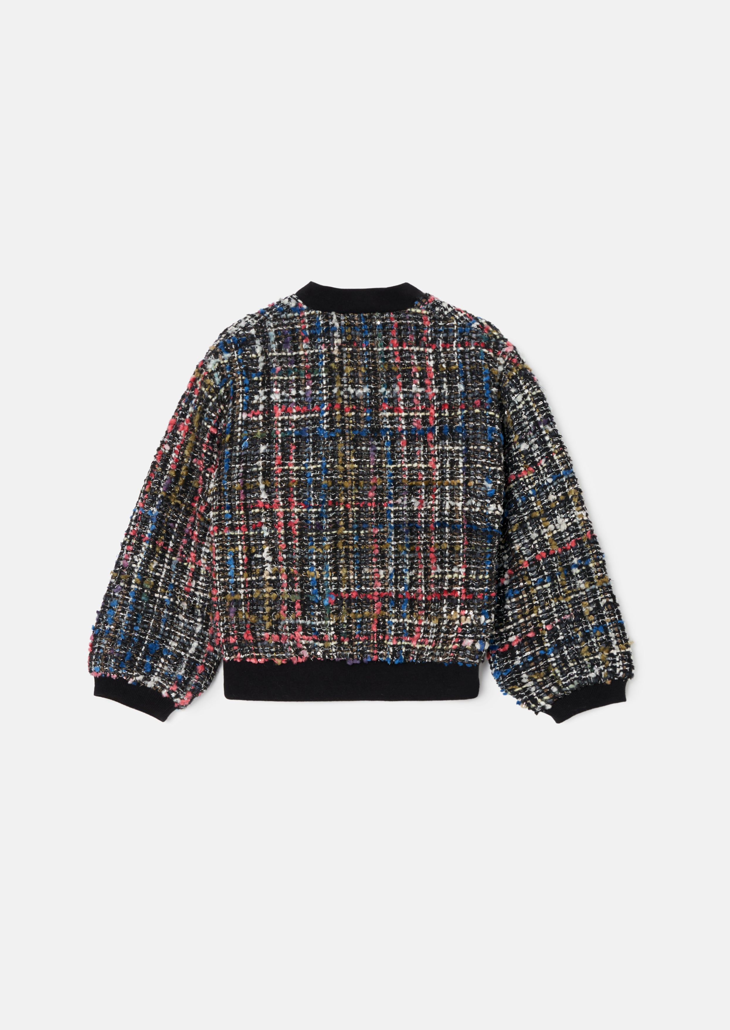 Dancia Schwarze Tweed Bomberjacke