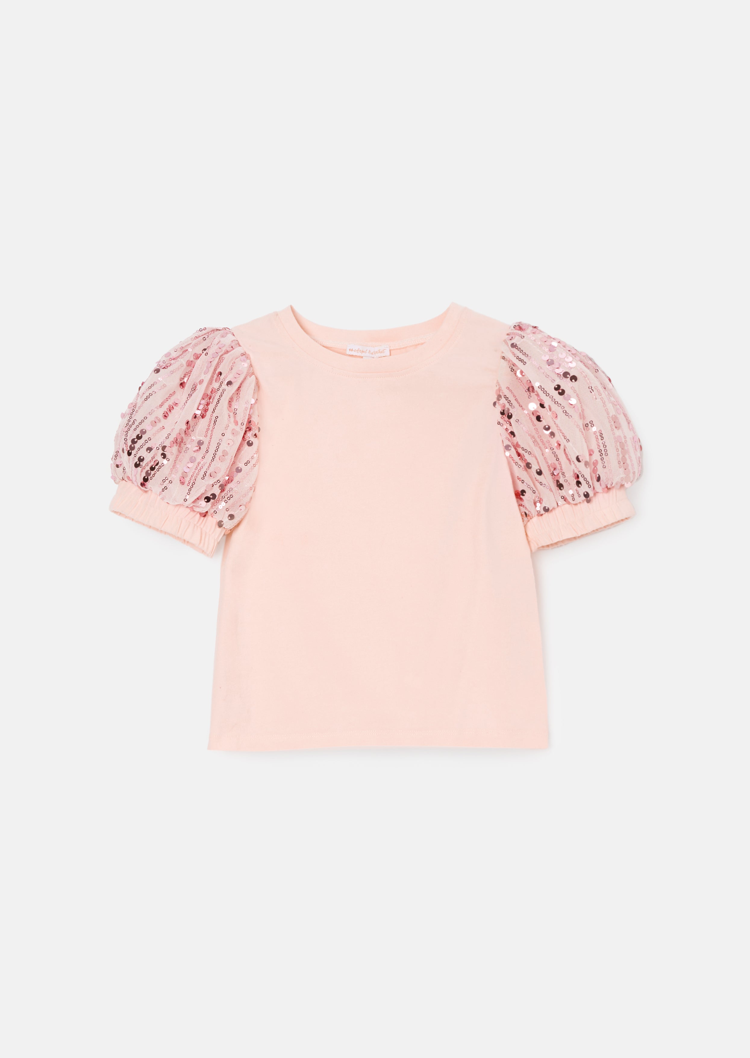 Freya Pink Paillettenärmel T-Shirt