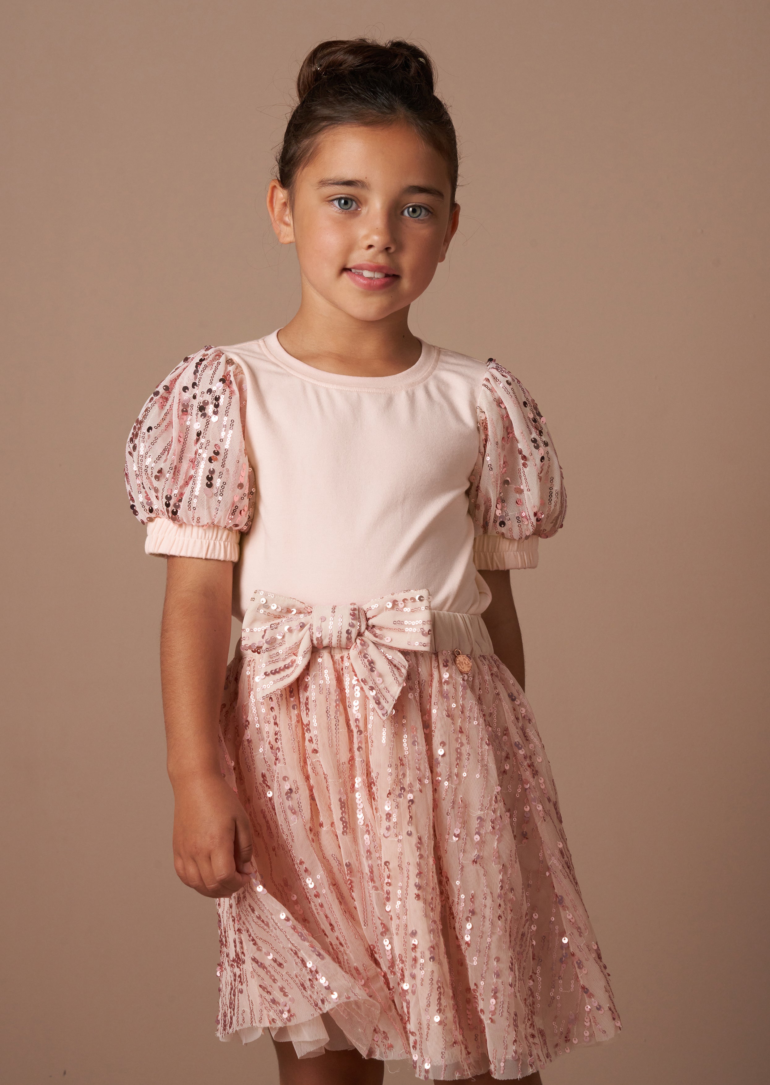Freya Pink Paillettenärmel T-Shirt
