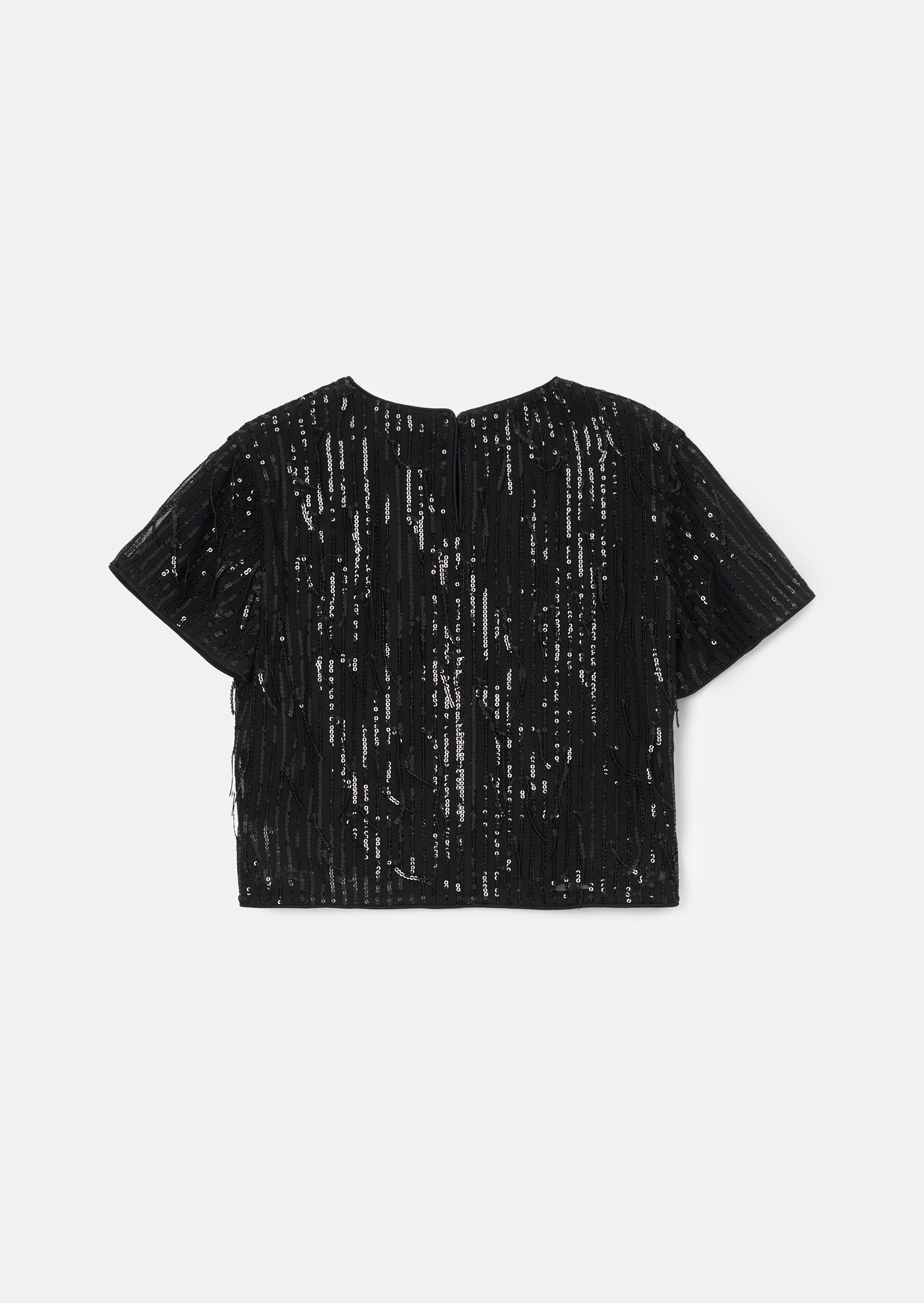 Sadie Schwarzes Quasten Pailletten Top