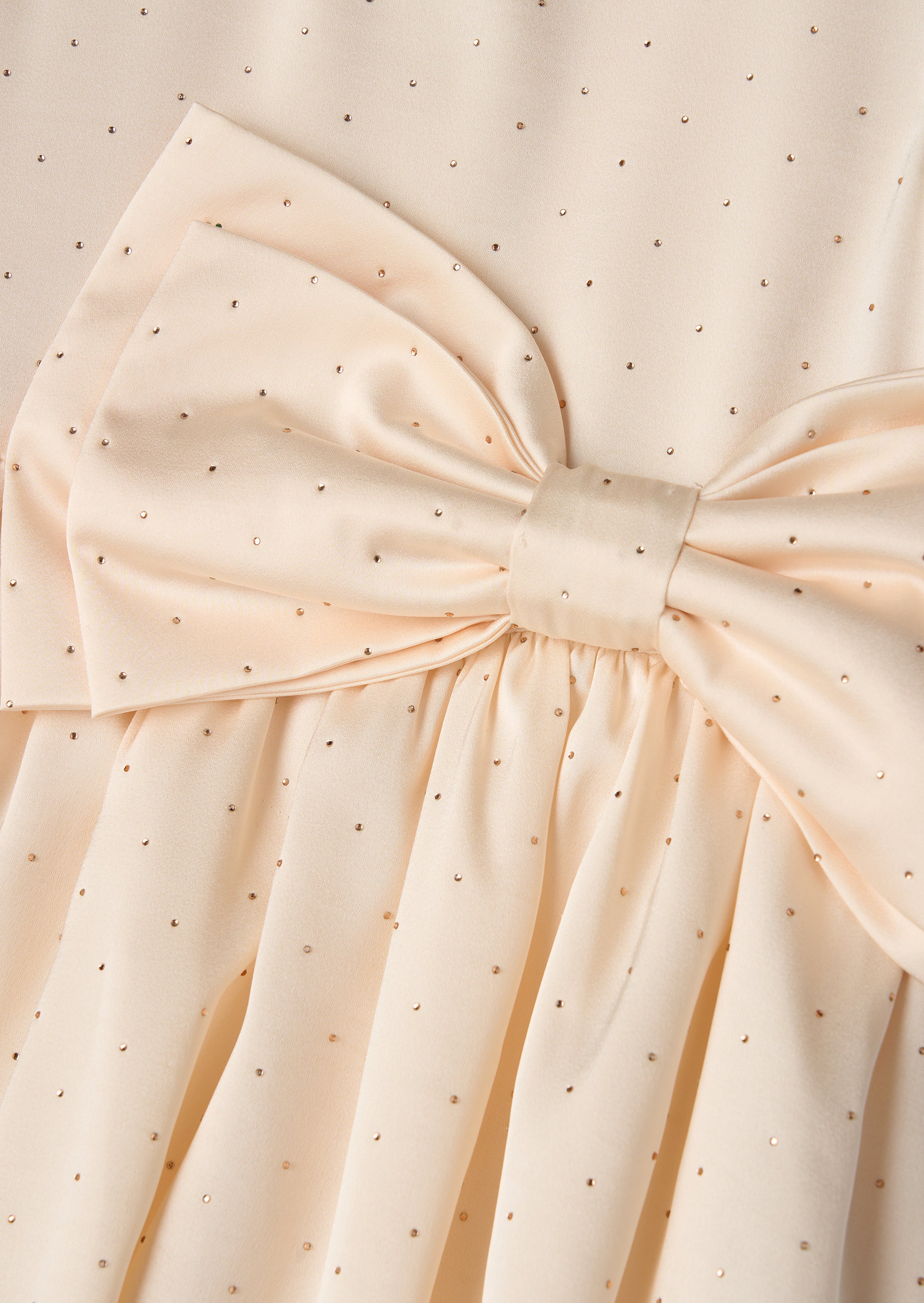 Sukienka Sophie Cream z kokardą Diamonte