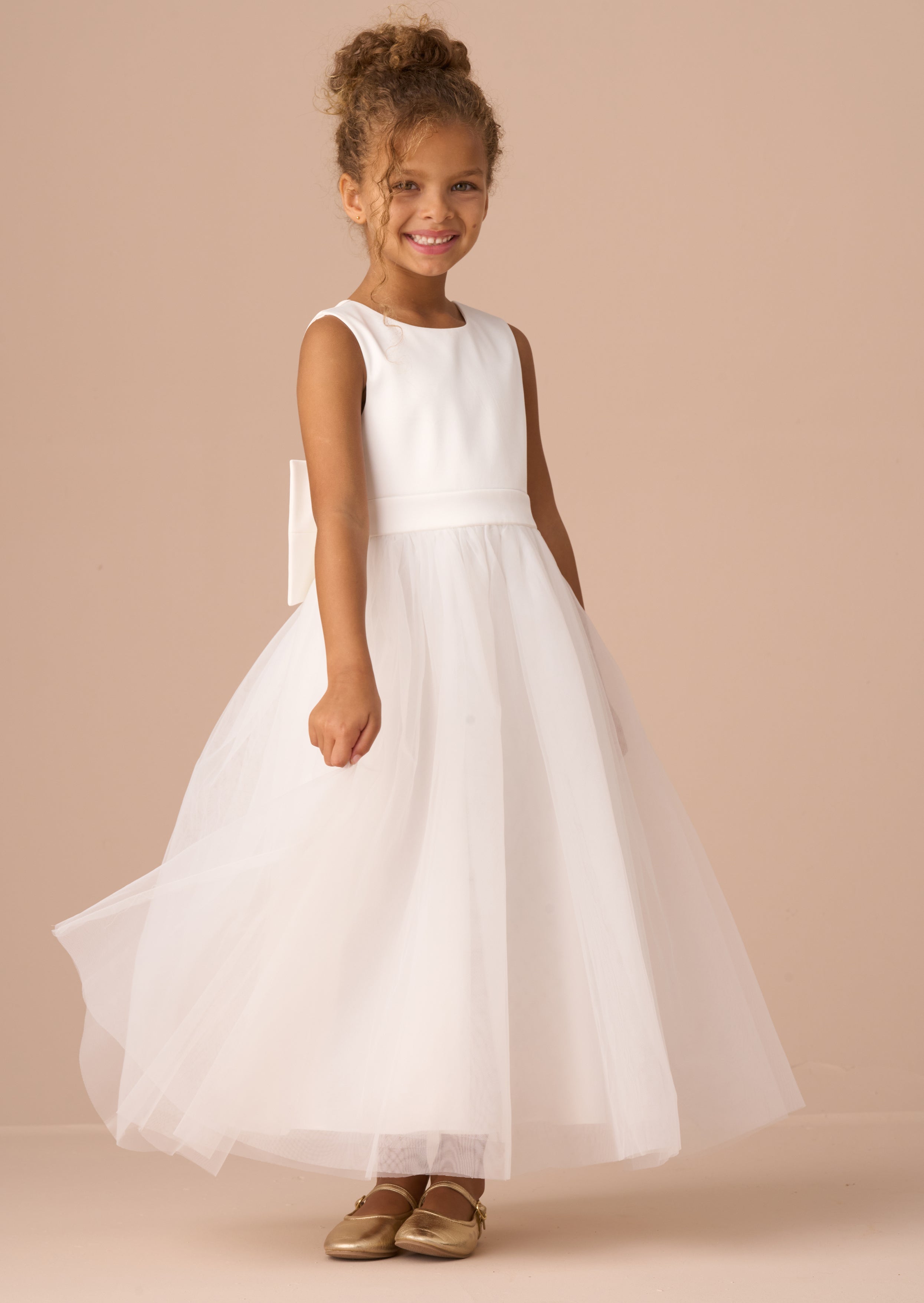 Sukienka Charlotte White Ballerina z kokardą