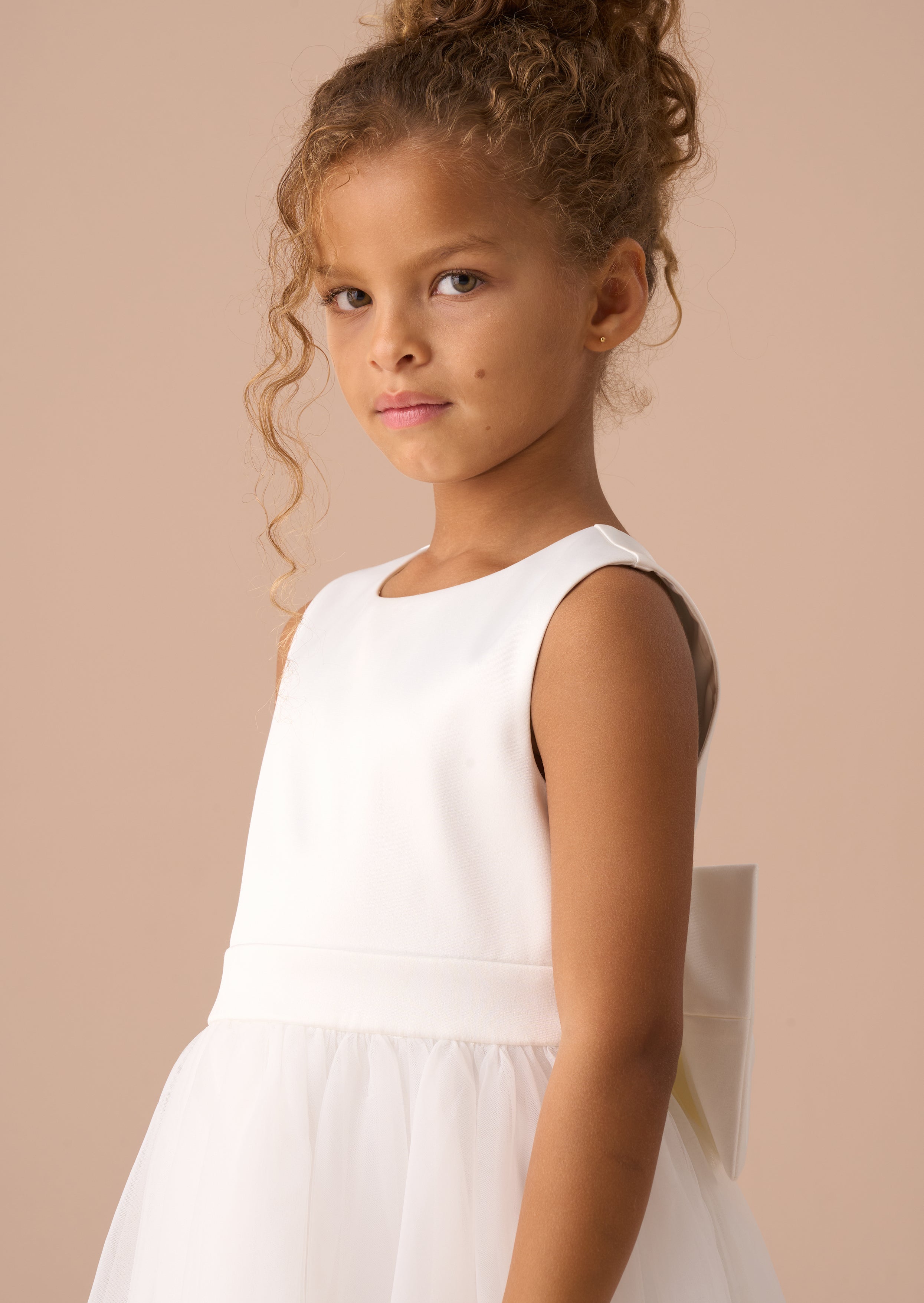 Sukienka Charlotte White Ballerina z kokardą