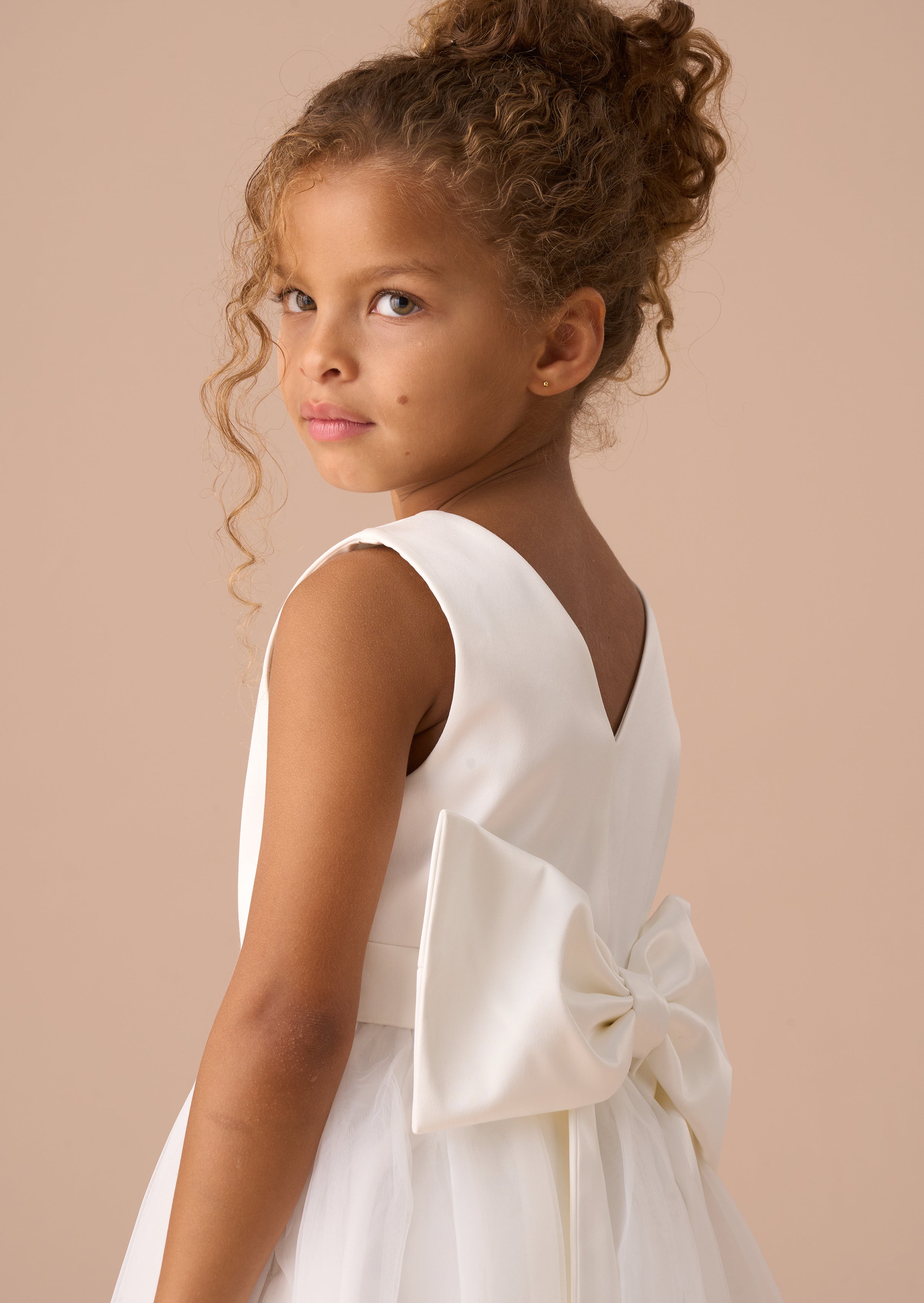 Sukienka Charlotte White Ballerina z kokardą