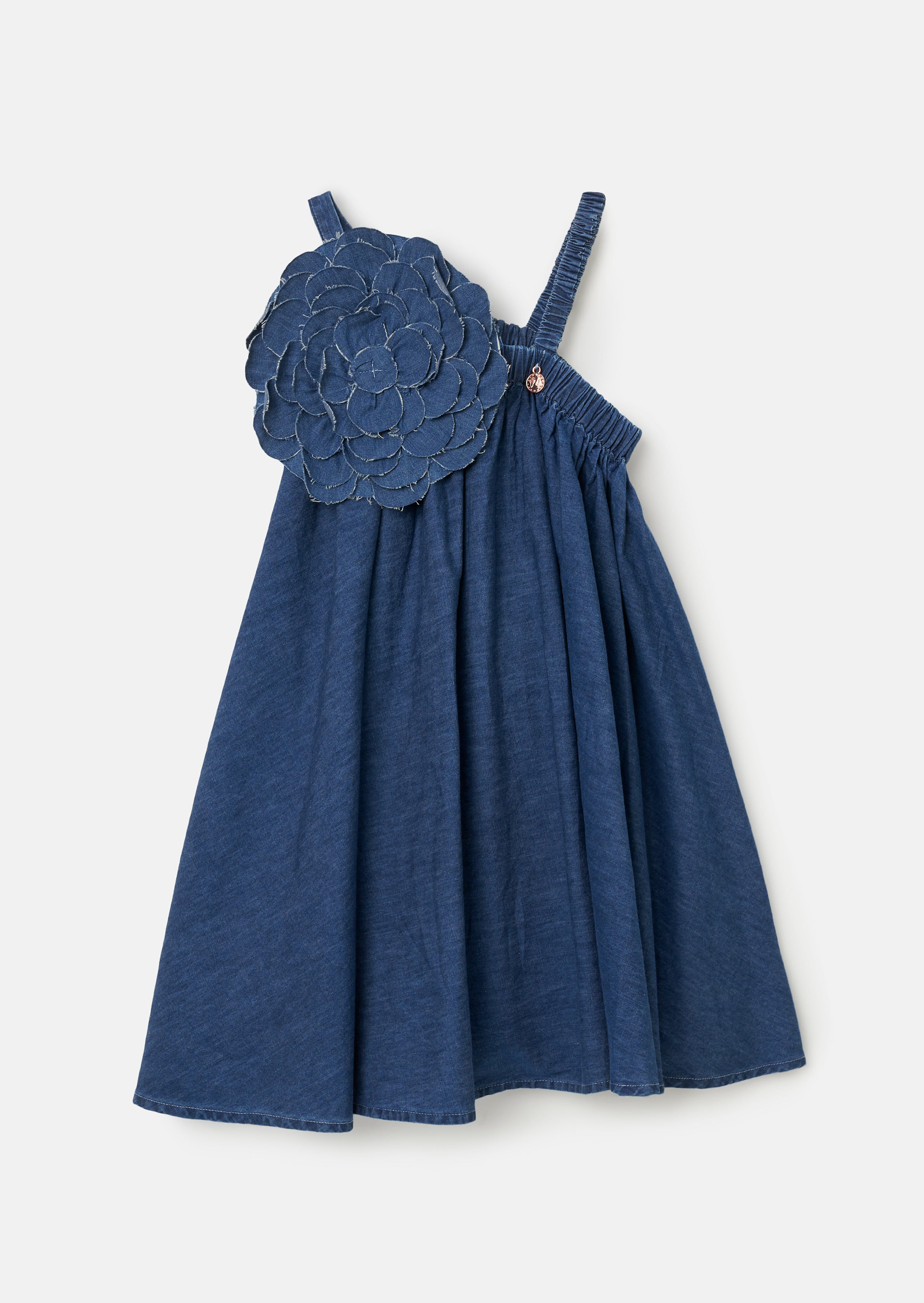 Sukienka rozkloszowana Marnie z denimu i gorsetem