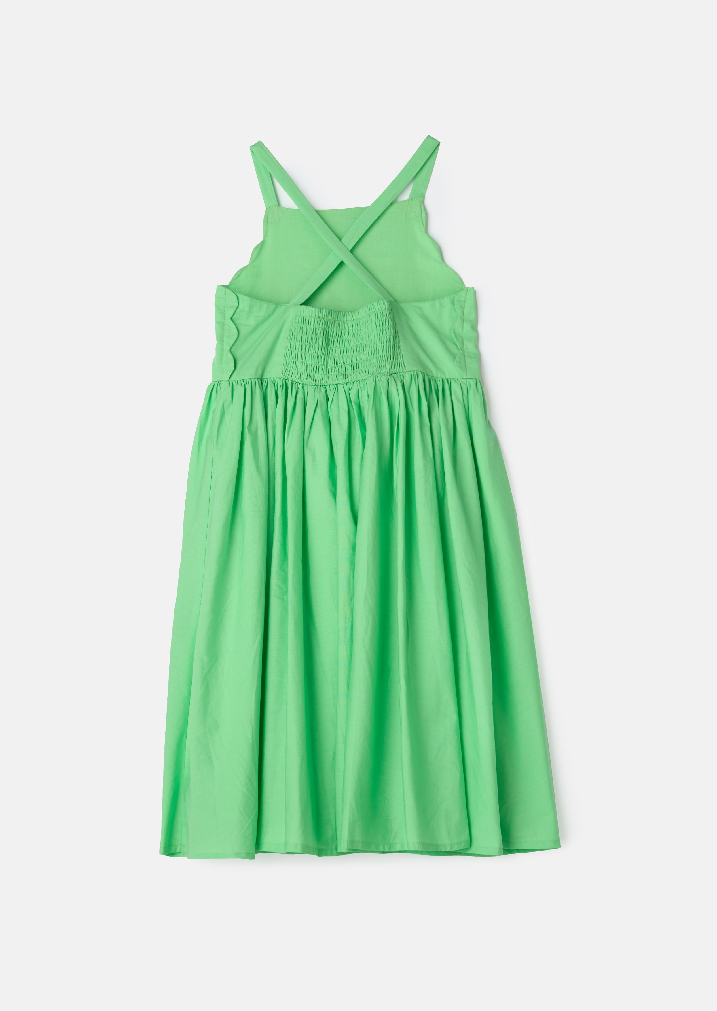 Alegra grünes Corsage-Skallop-Kleid