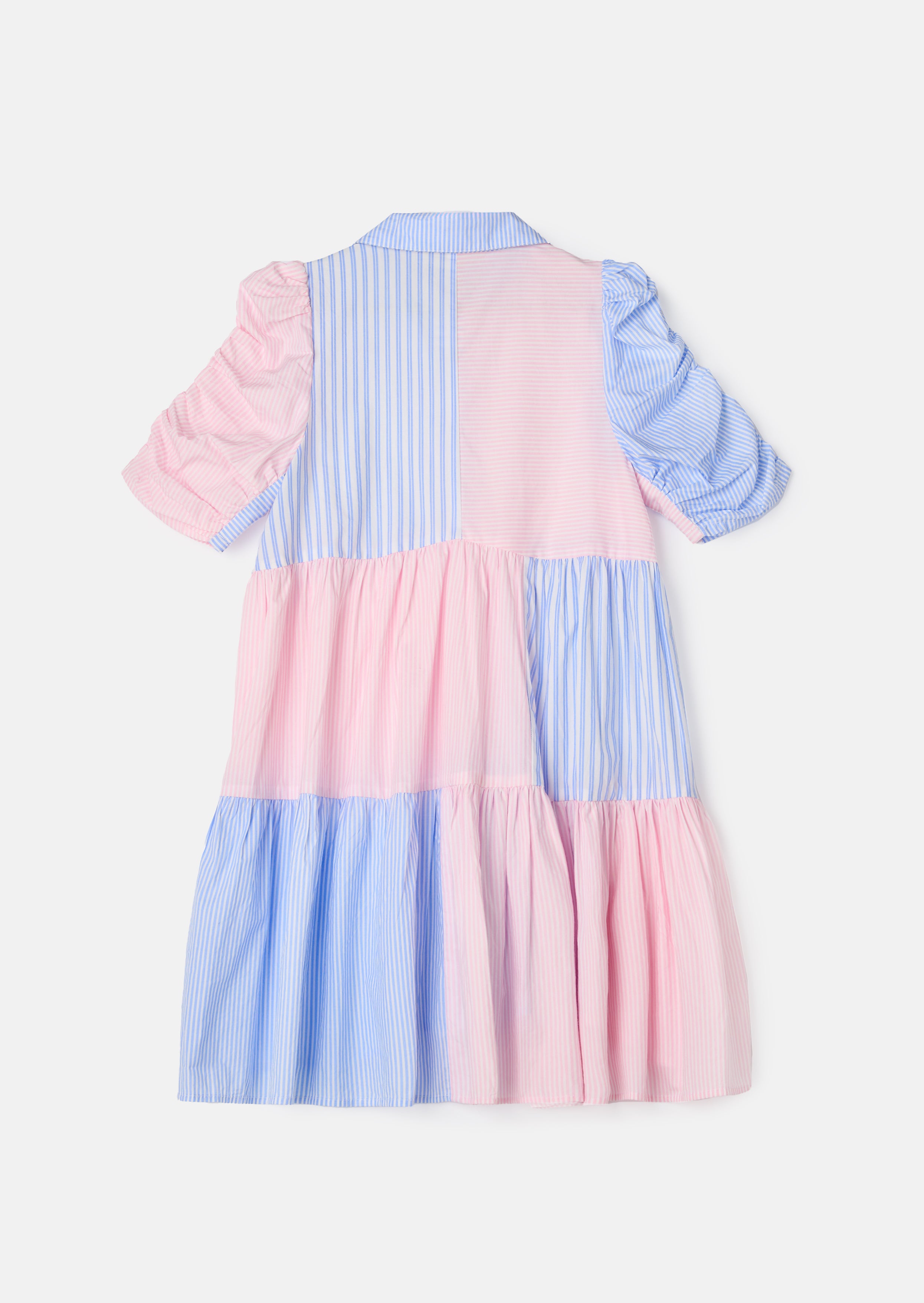 Robe chemise rayée mélange bleu Frankie