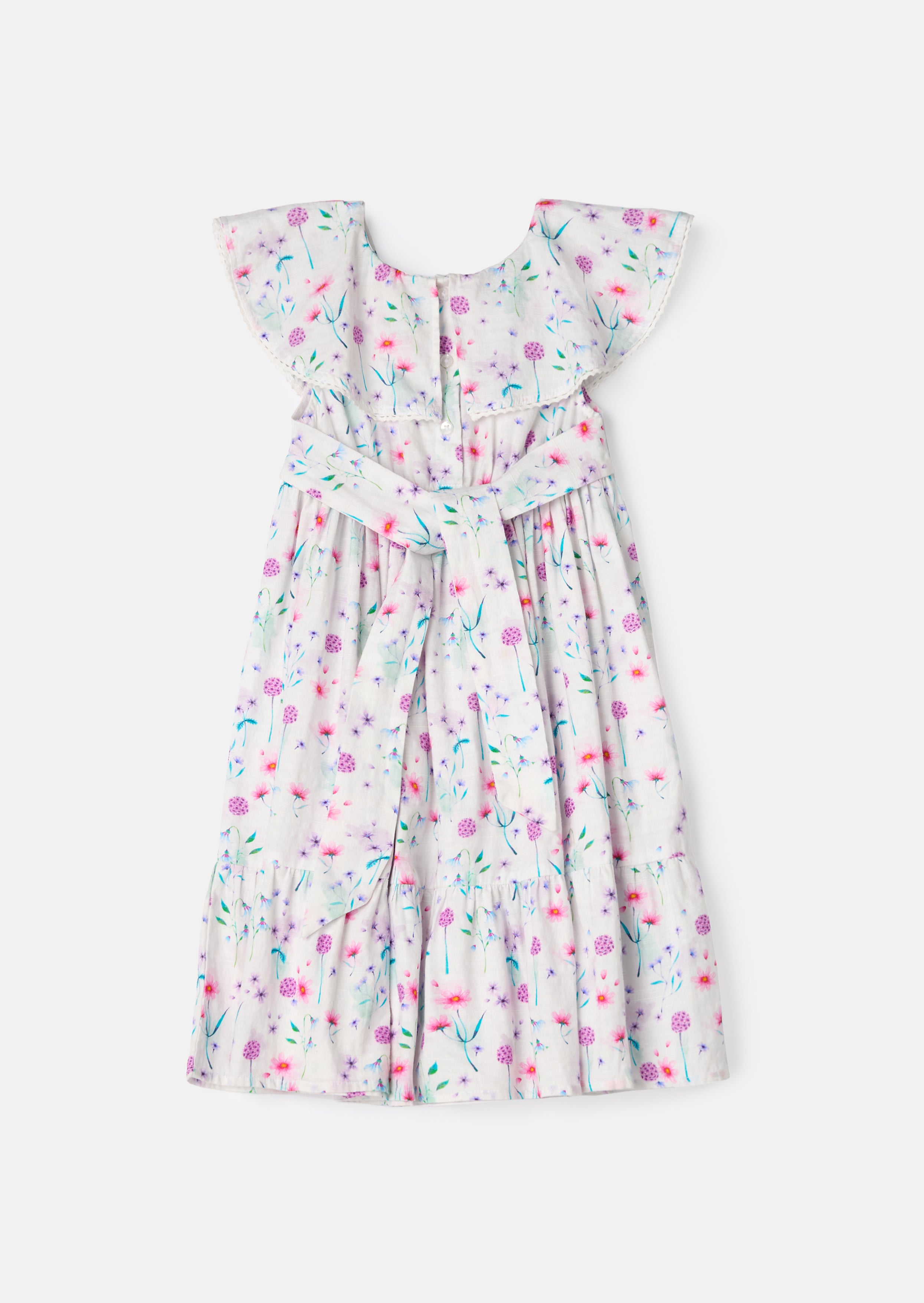 Eloisa White Floral Collar Sundress