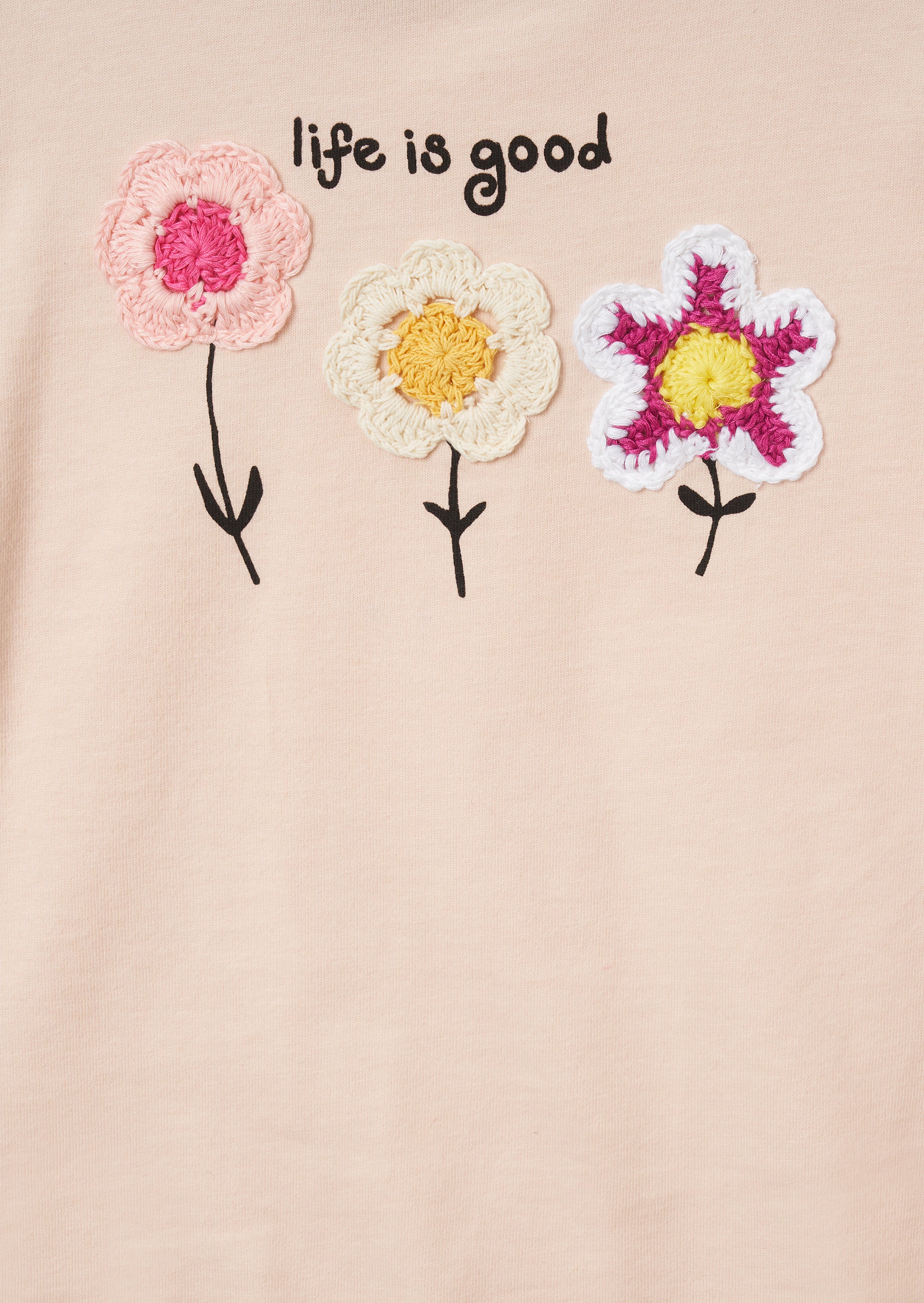 Clara Orange Häkelblumen T-Shirt