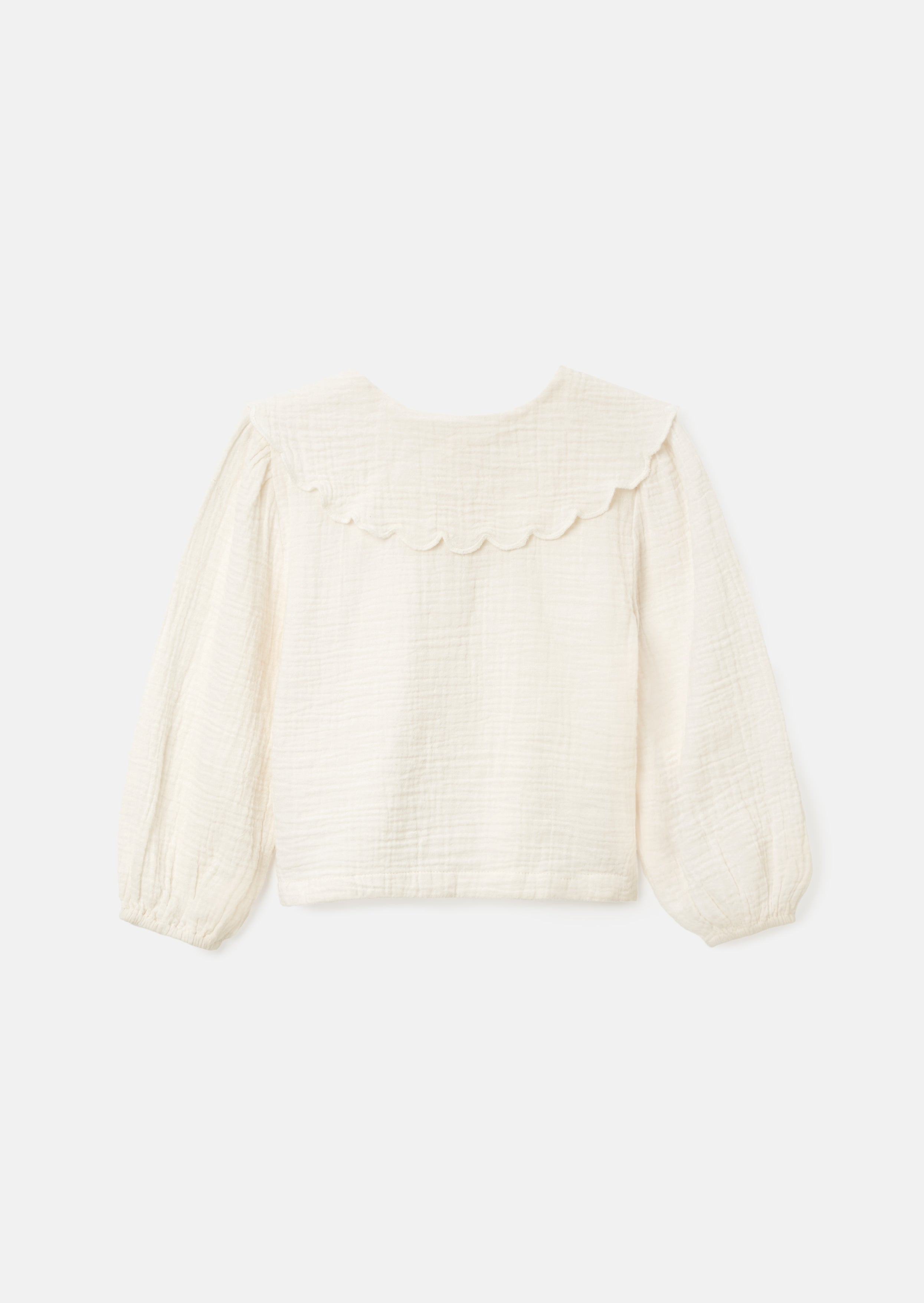 Emma Ivory Cape Collar Embroidered Top