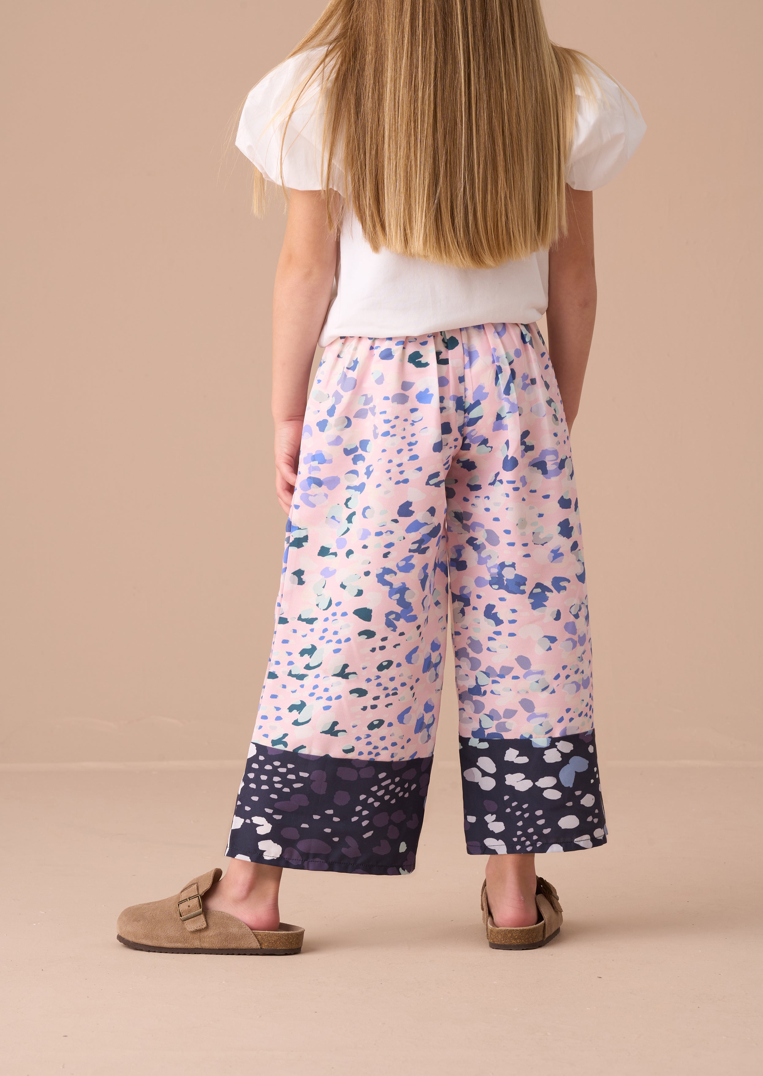 Pantalones estampados con borde rosa Patti