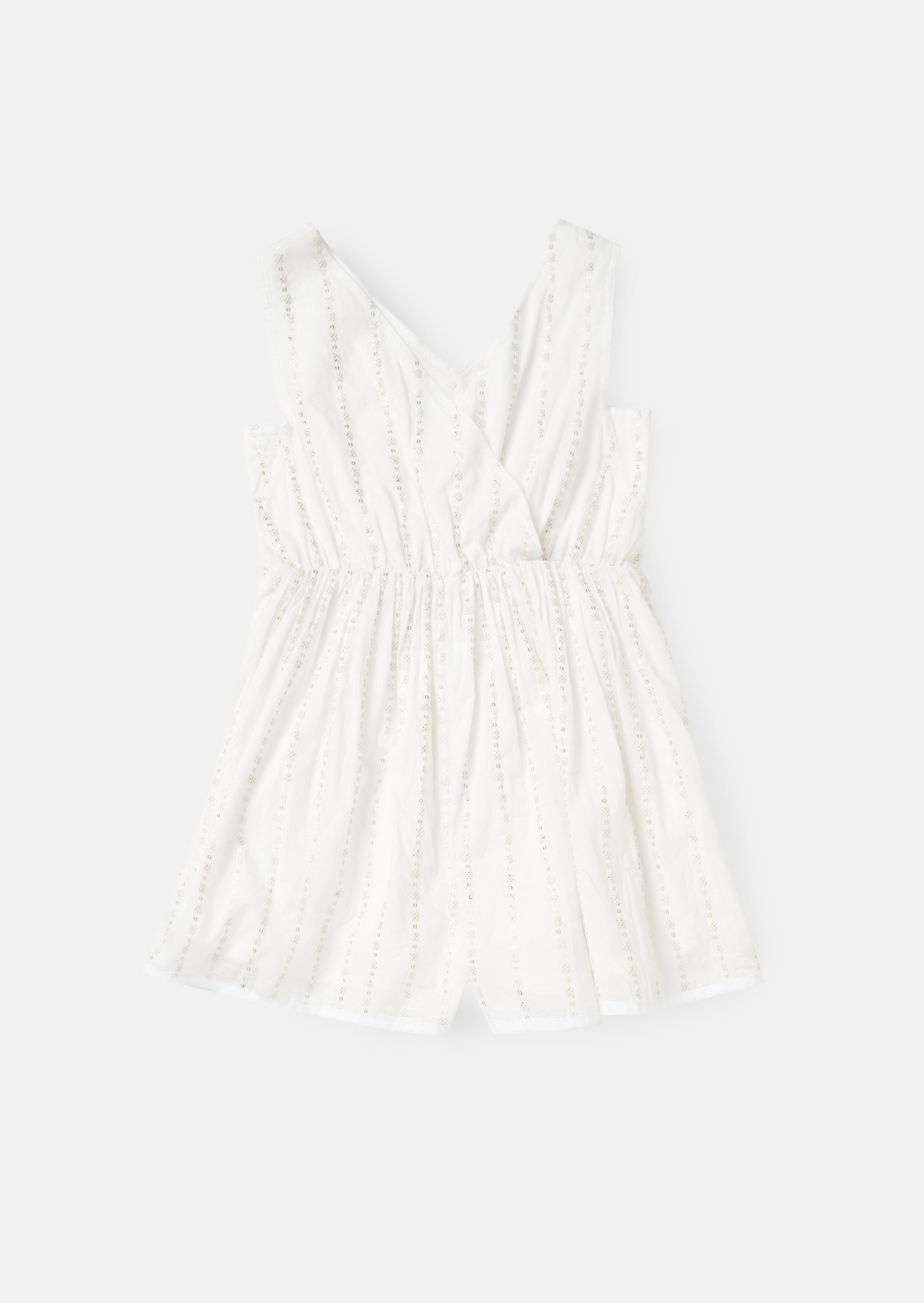 Valentina Elfenbein Pailletten Bestickter Playsuit