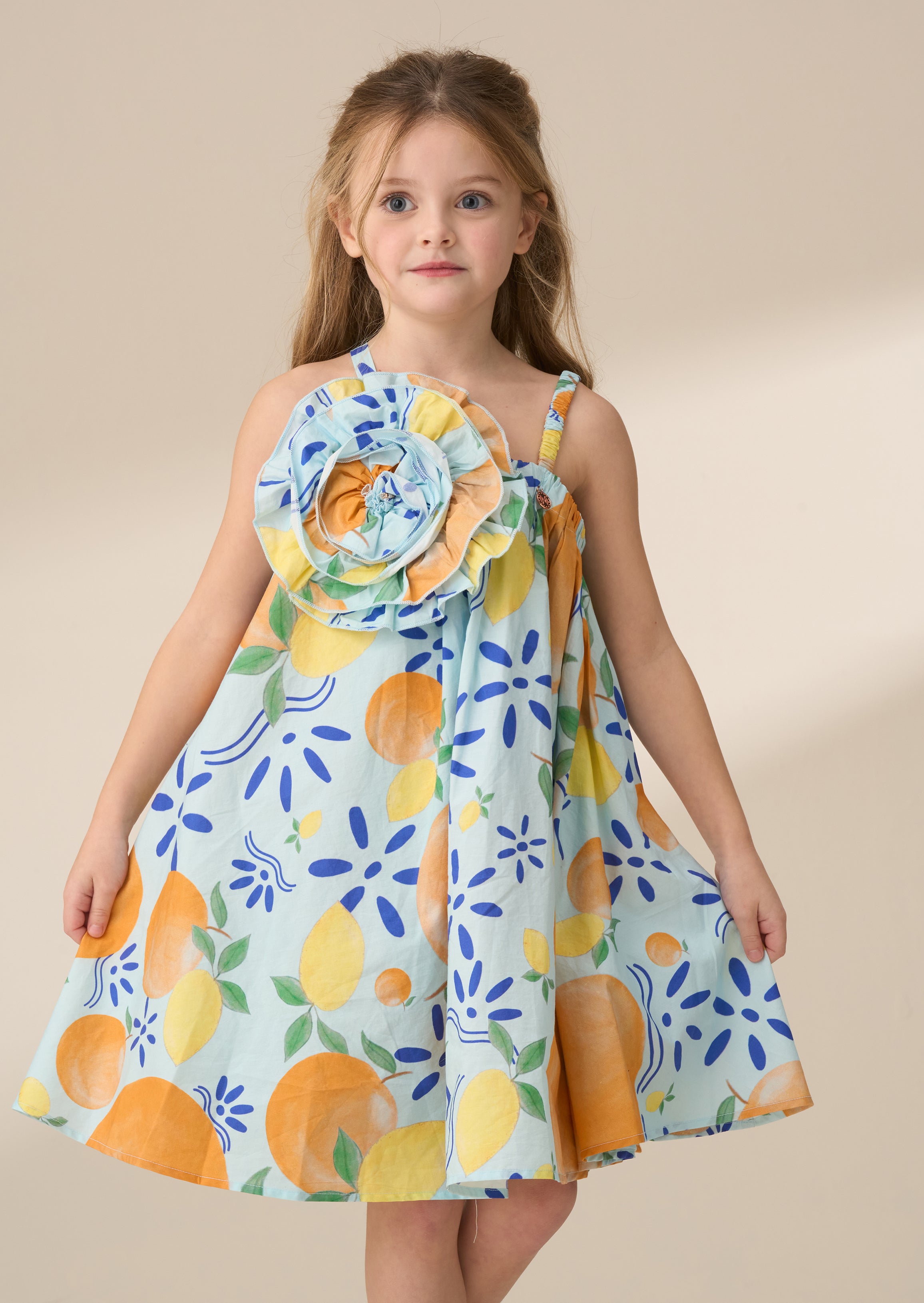 Vestido Carrie con Corsage y Estampado Múltiple de Vuelo