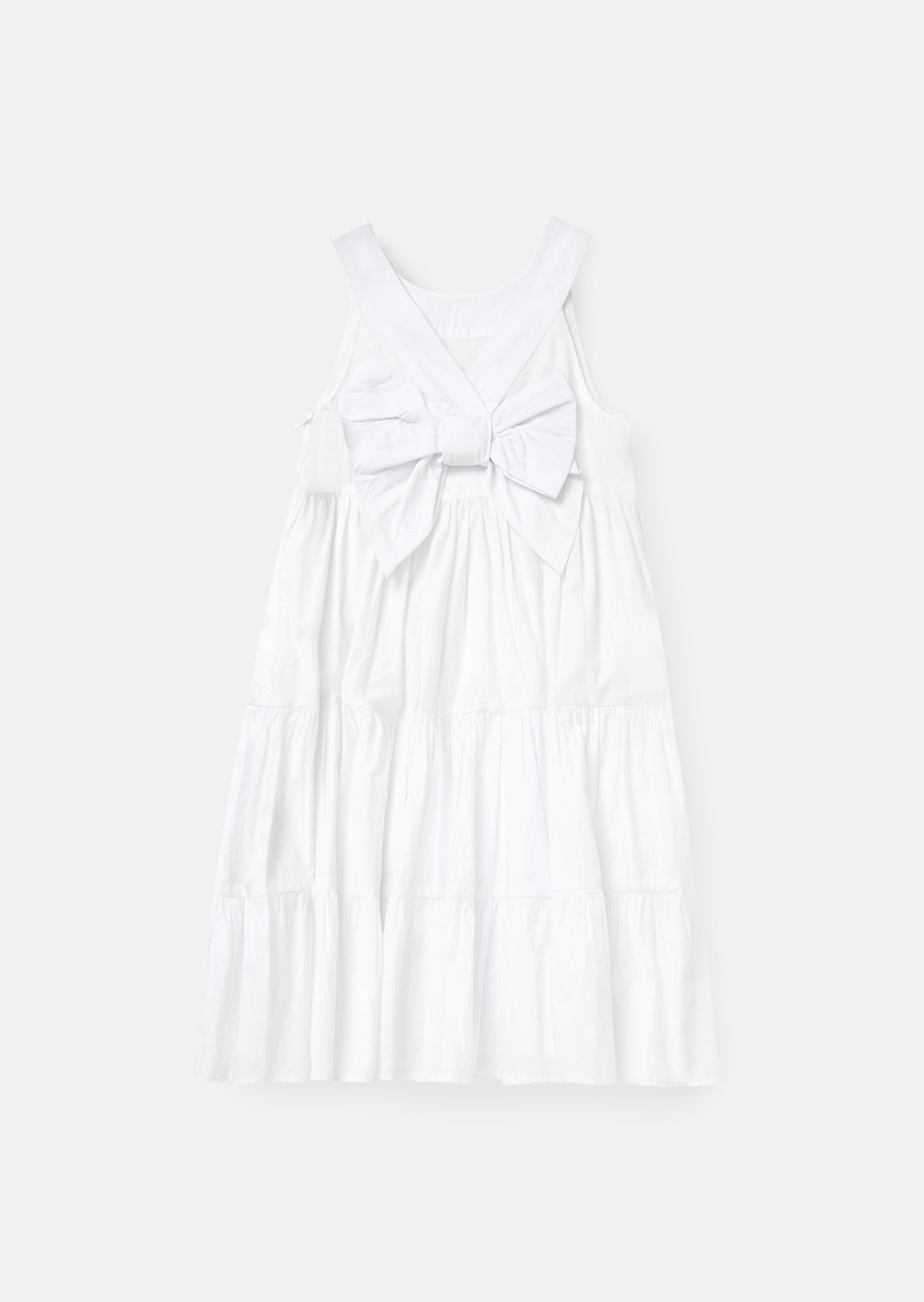 Sukienka Demi White Tiered Bow Back