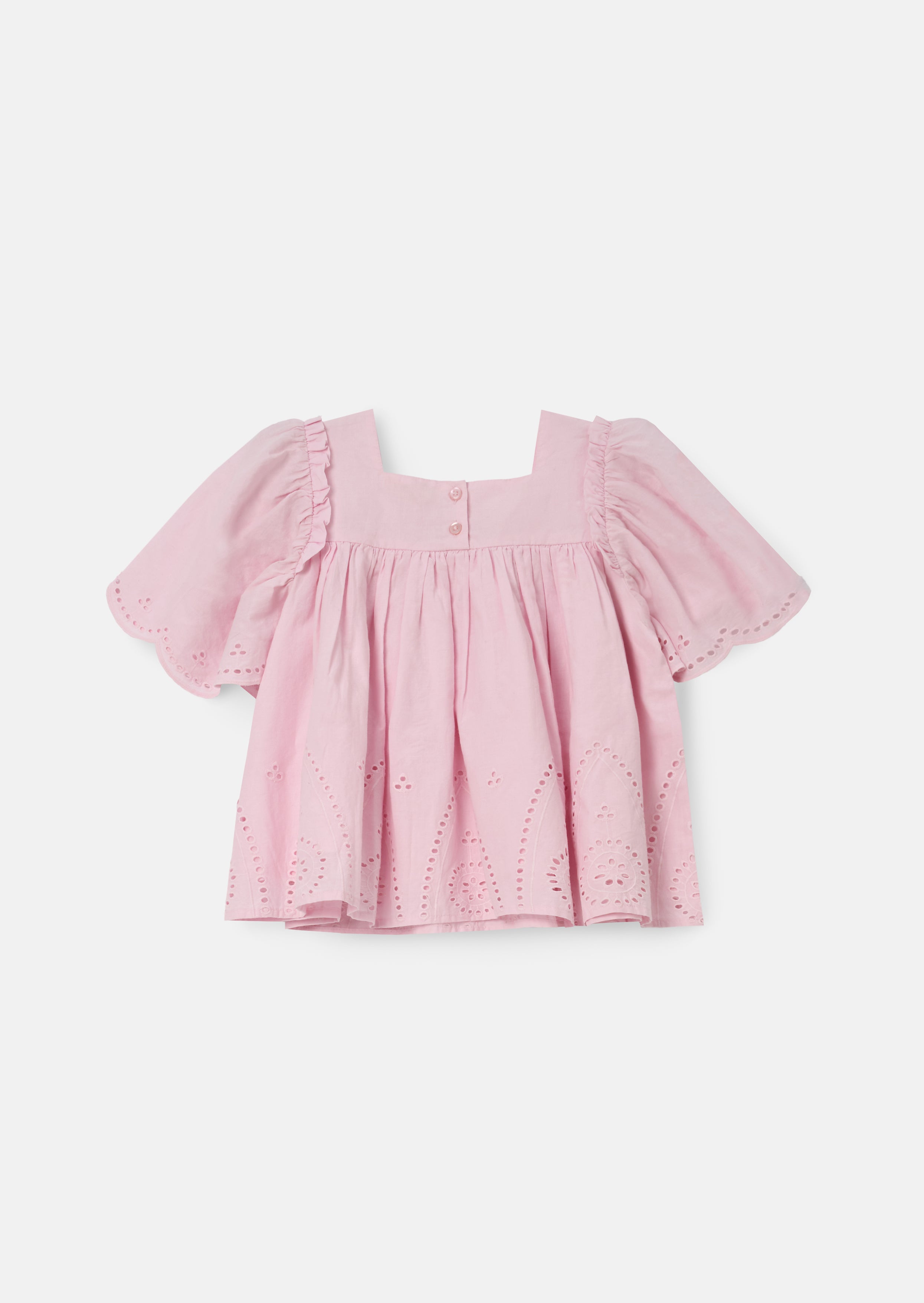 Top in cotone rosa intrecciato Flo