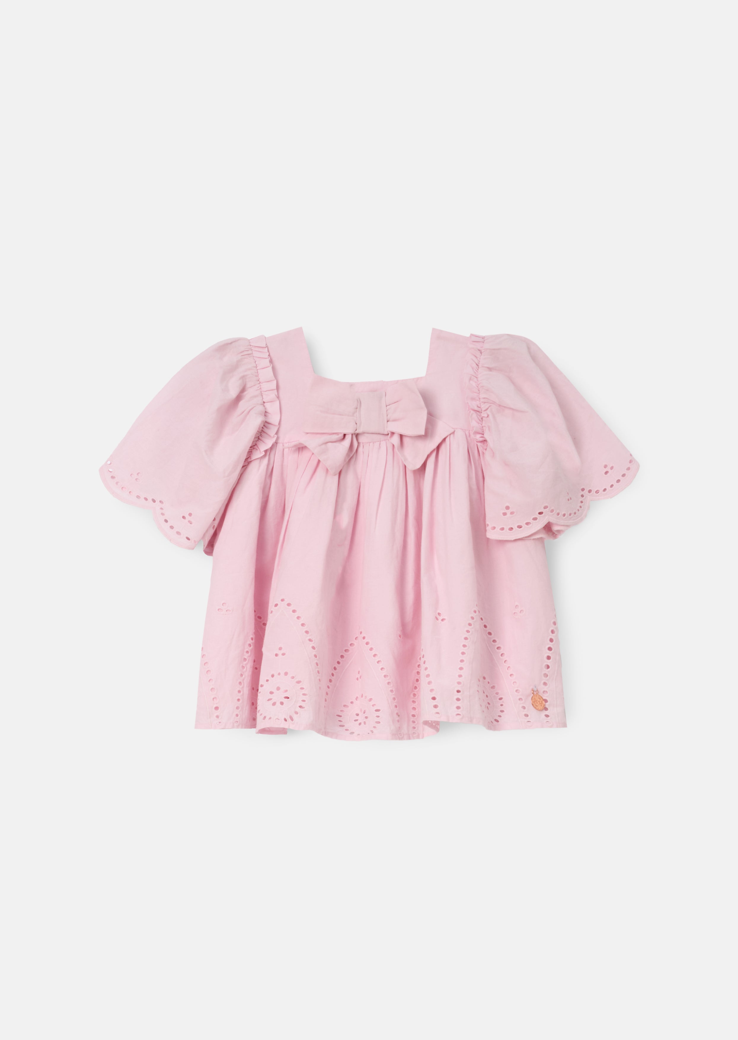 Top in cotone rosa intrecciato Flo