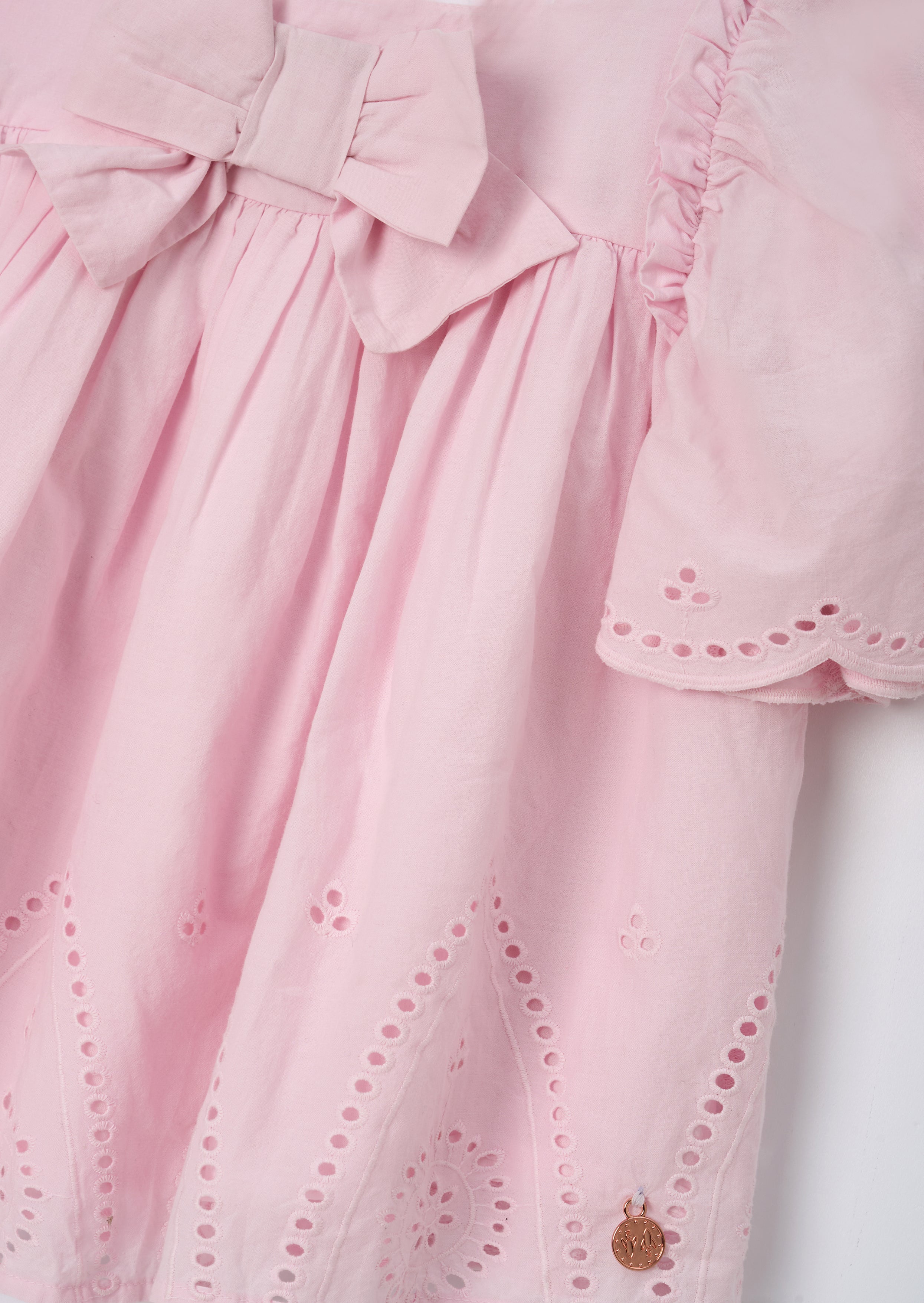 Top in cotone rosa intrecciato Flo