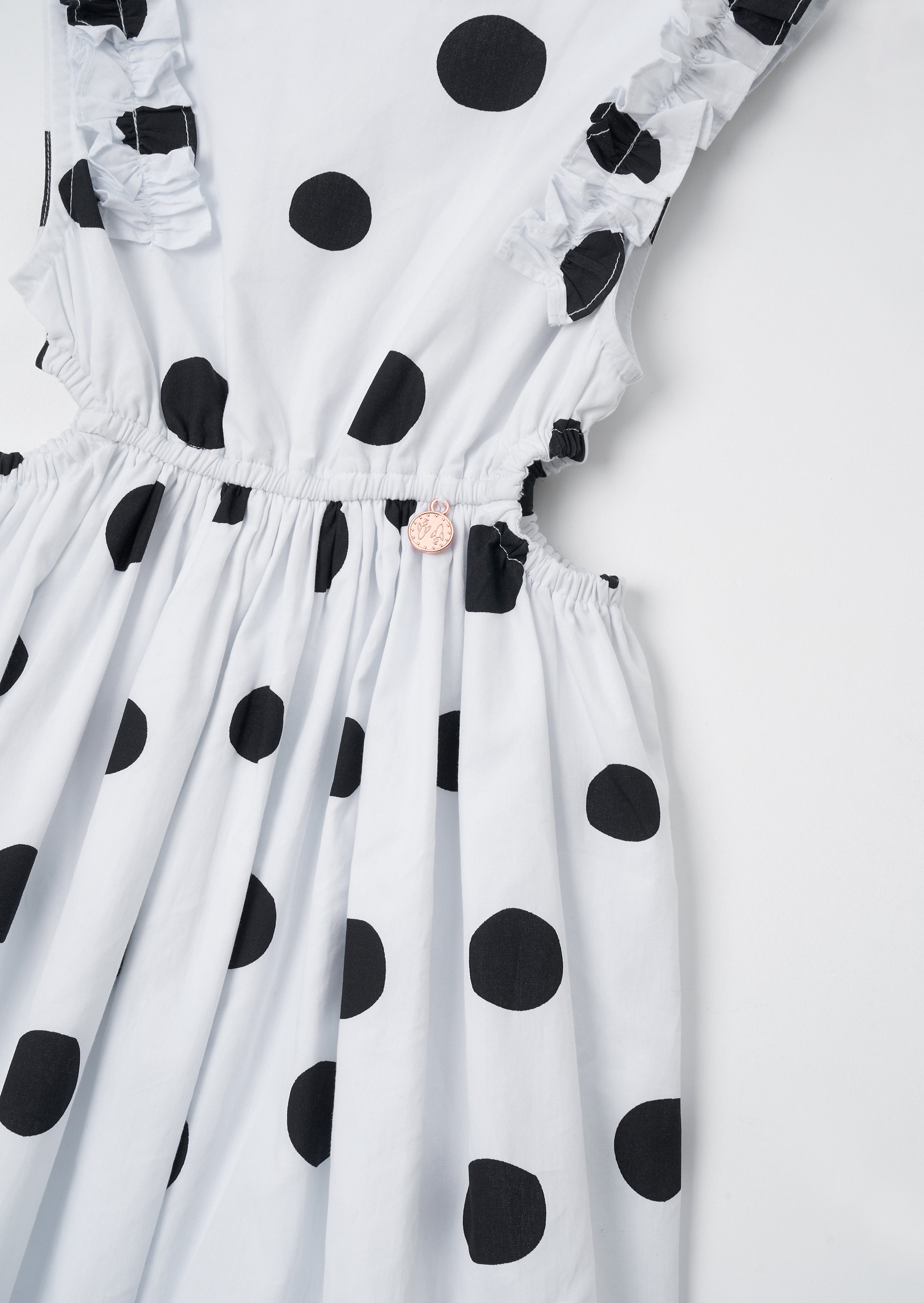 Sukienka Amari White Spotty Bubble Hem