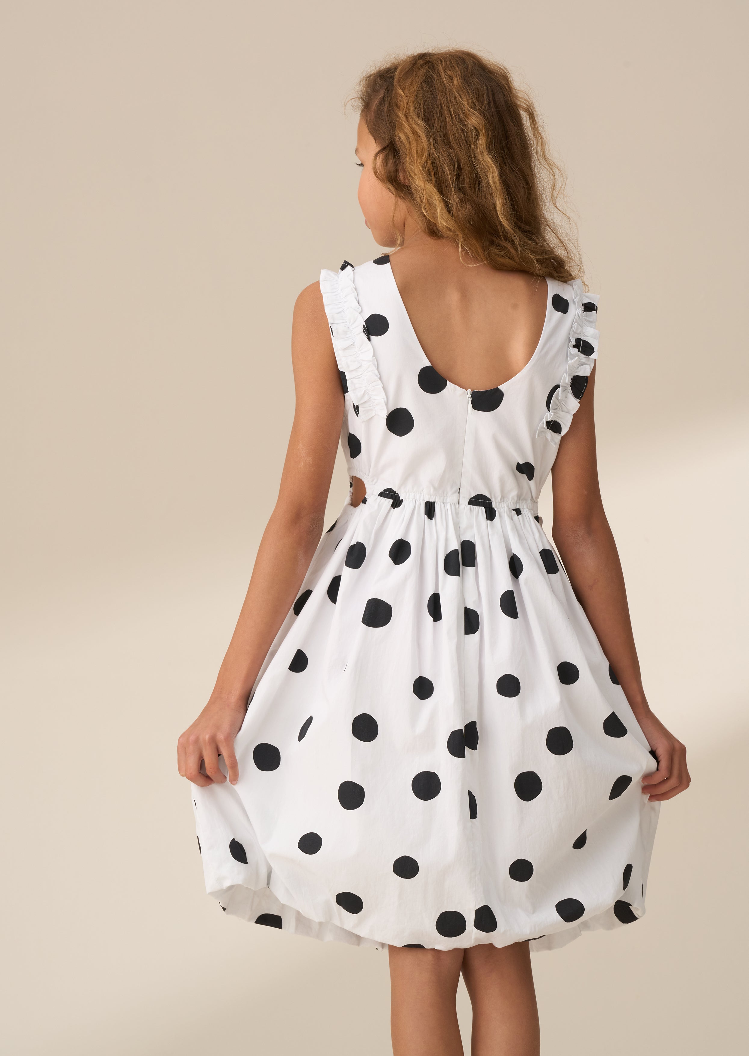 Sukienka Amari White Spotty Bubble Hem