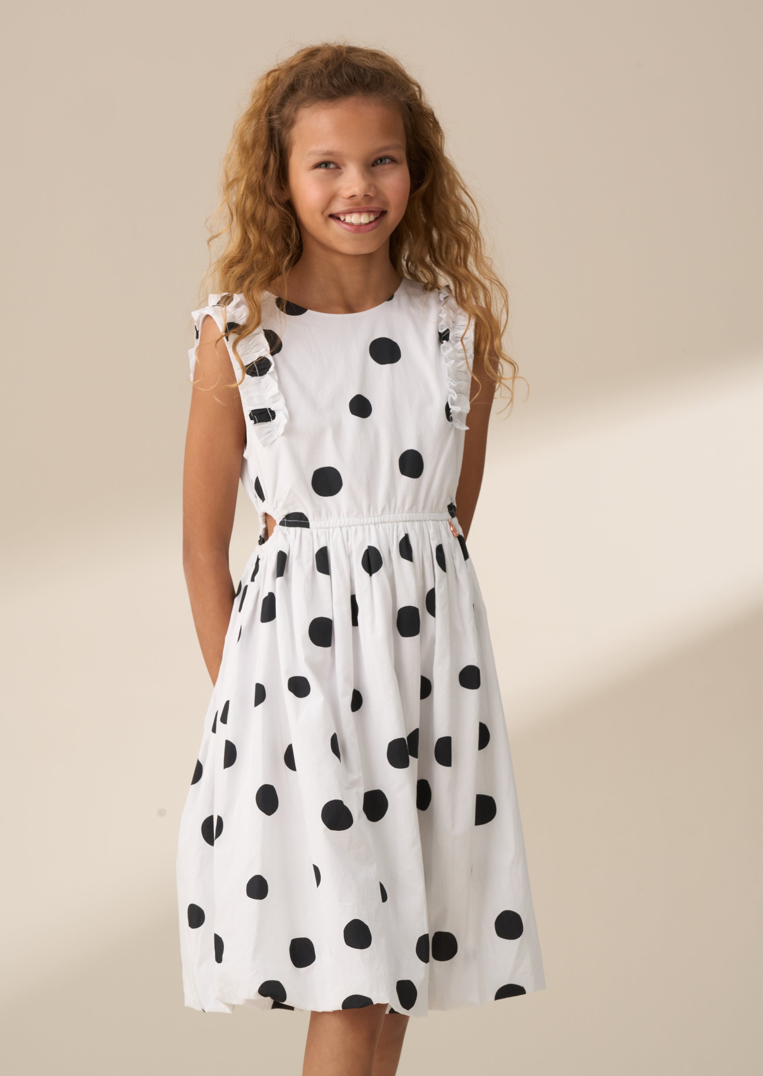 Sukienka Amari White Spotty Bubble Hem