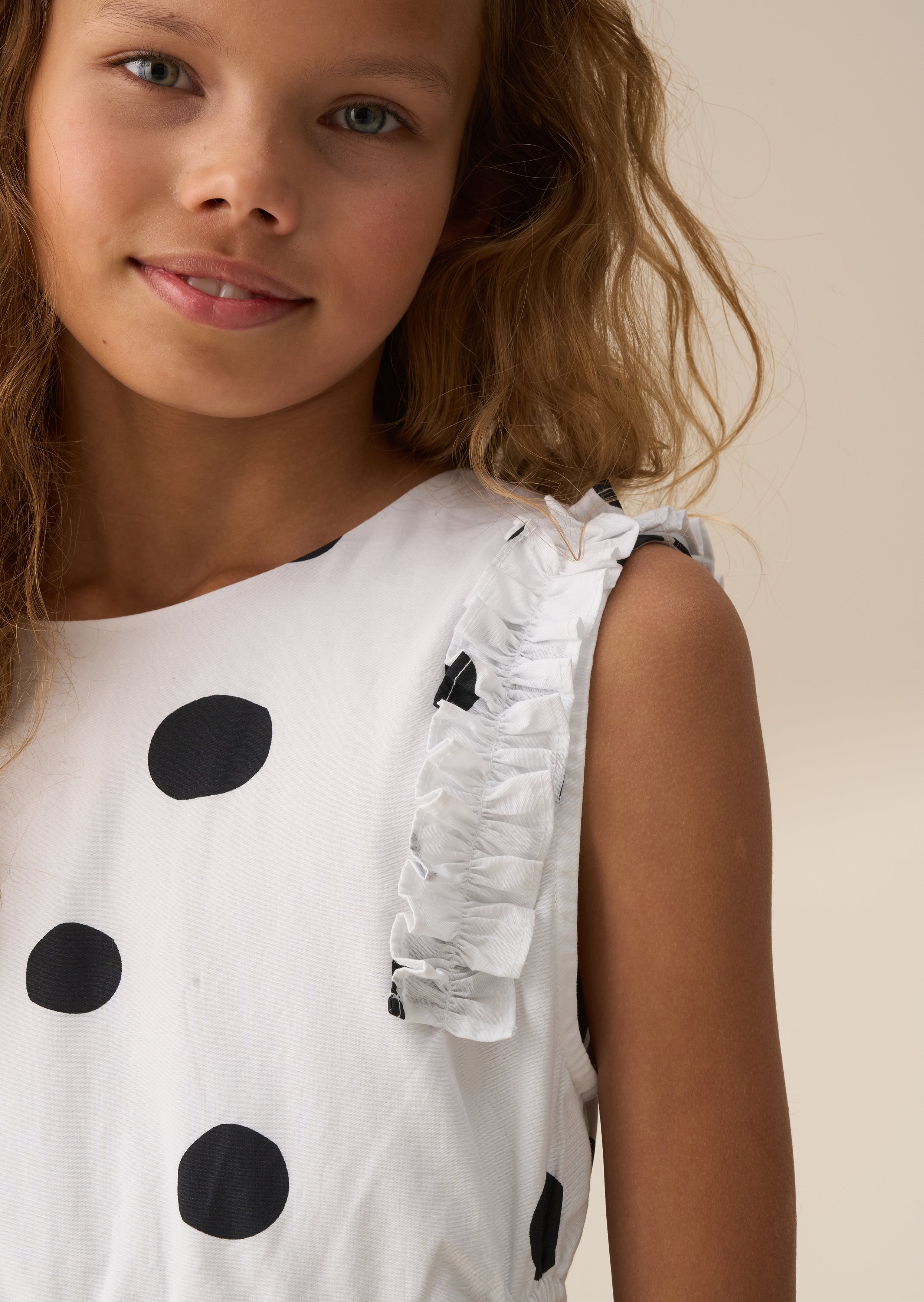 Sukienka Amari White Spotty Bubble Hem