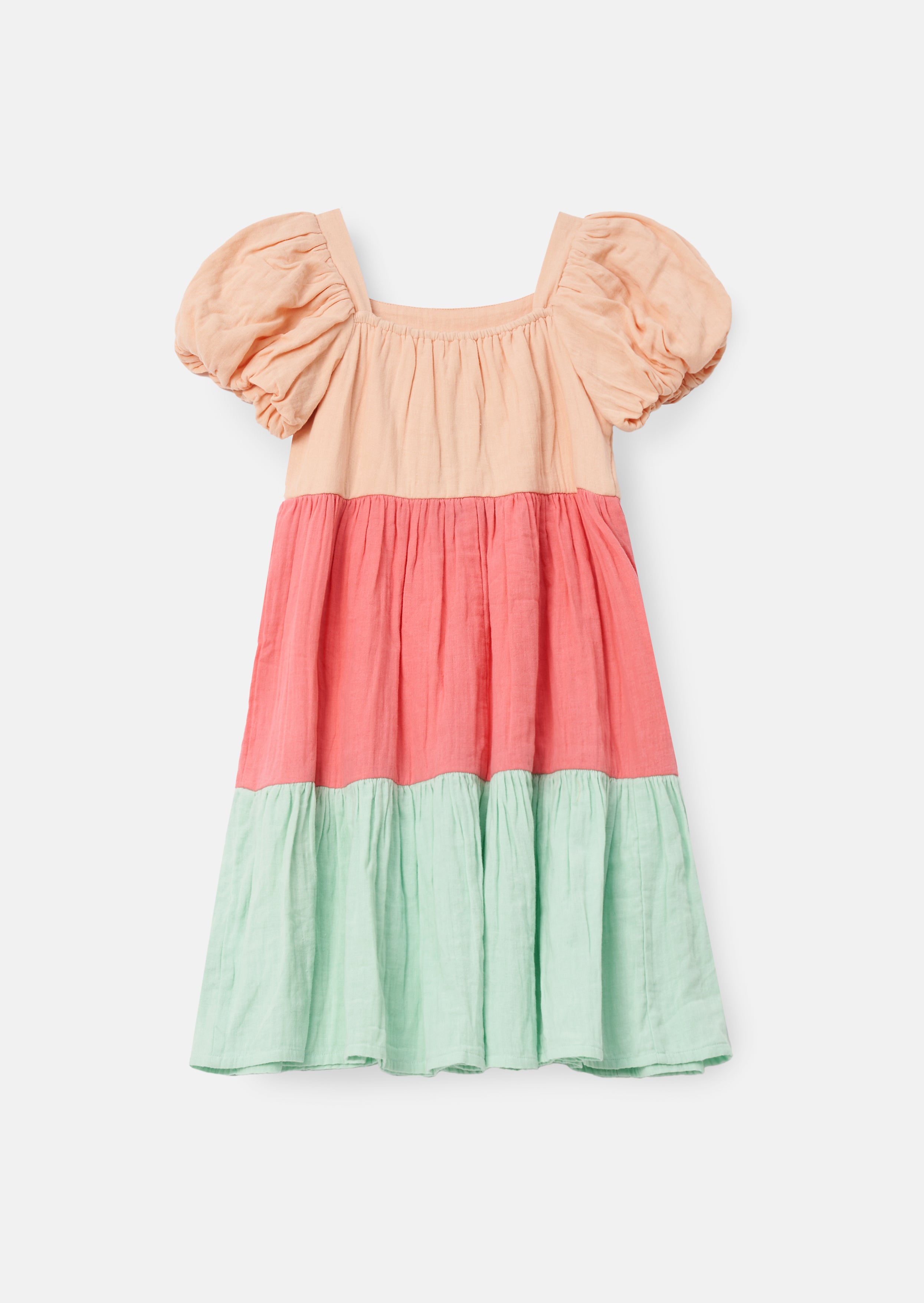 Vestido Casey Multinivel con Bloques de Color