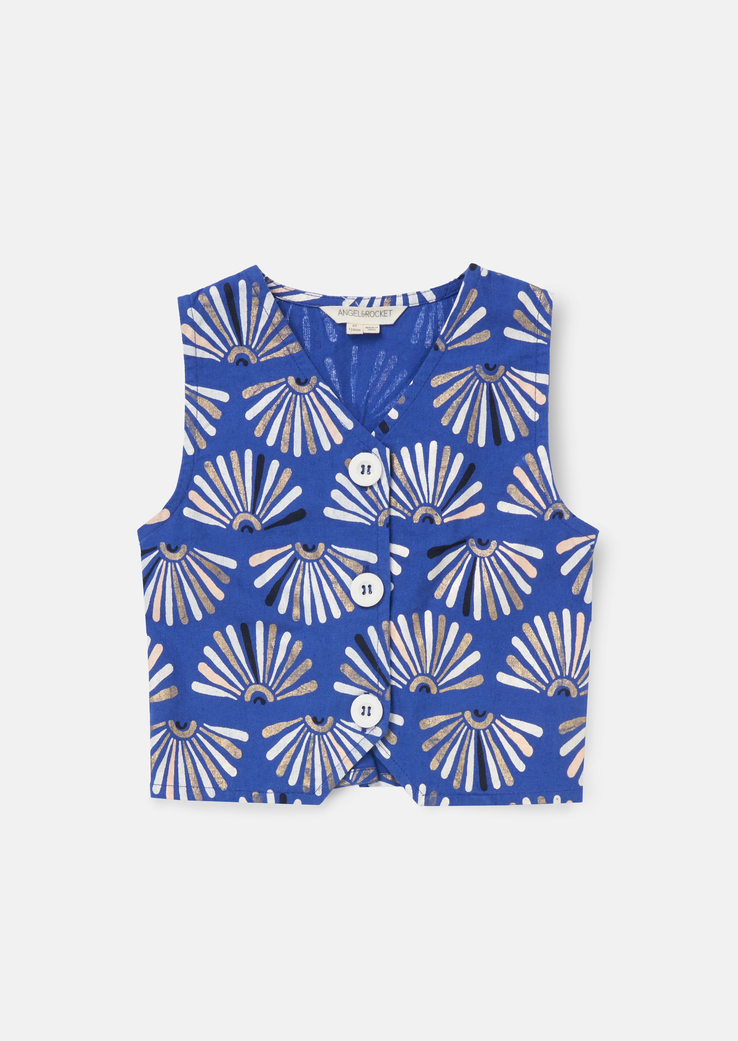 Lniana kamizelka Lina Blue Print