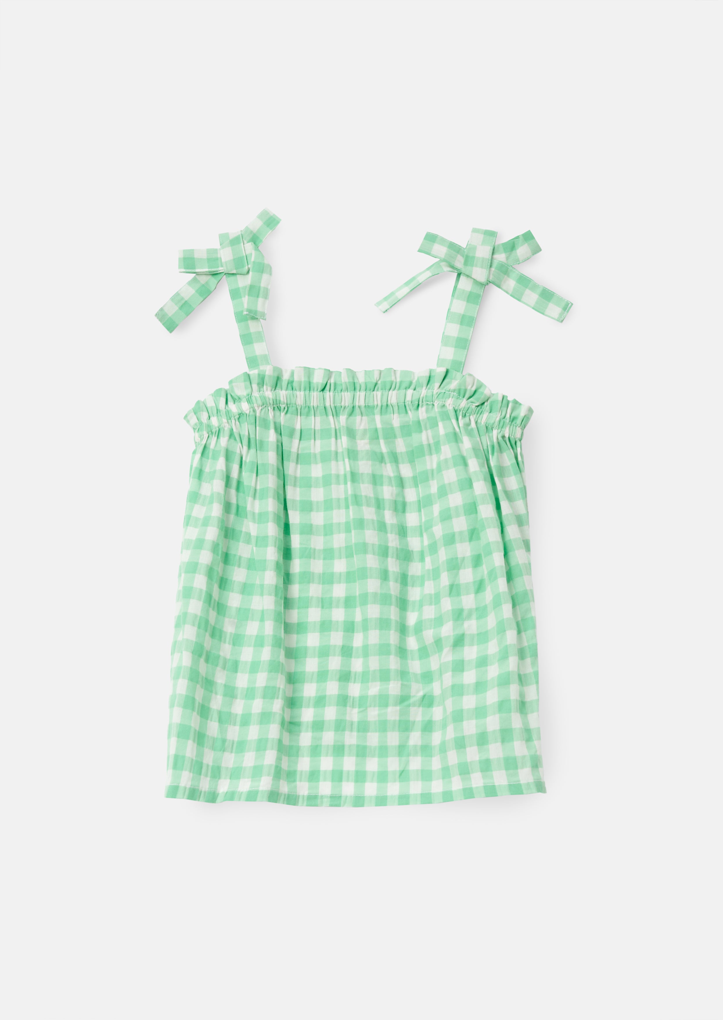 Top fruncido de cuadros vichy Connie Green