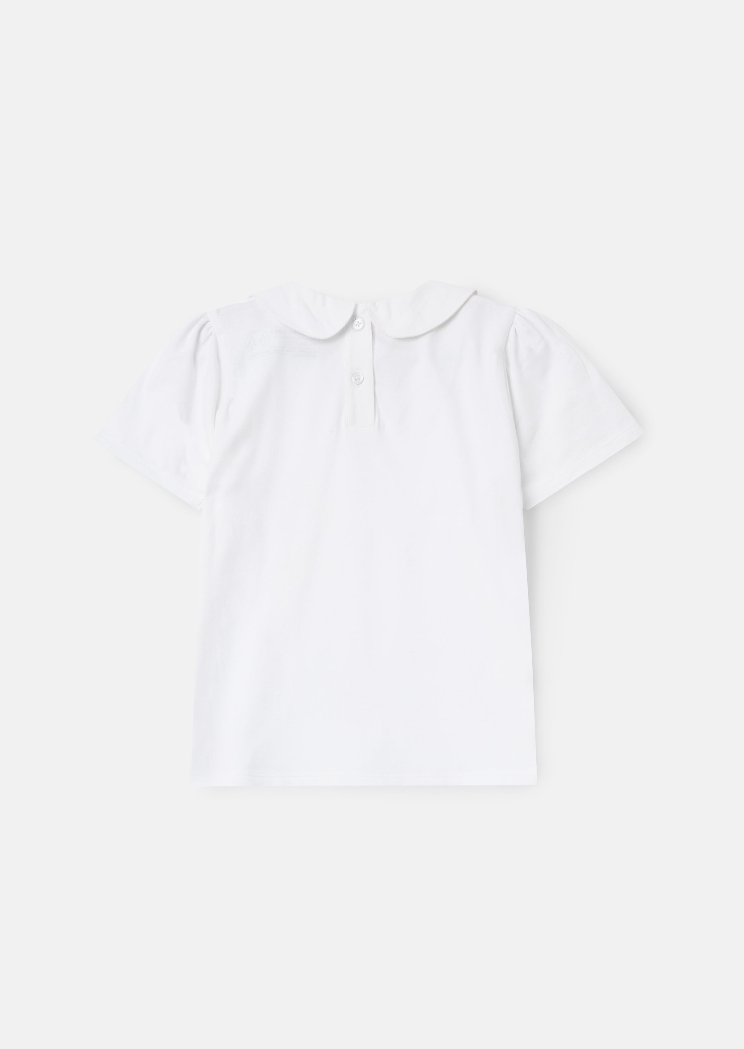 Camiseta Heidi White con Cuello Peter Pan