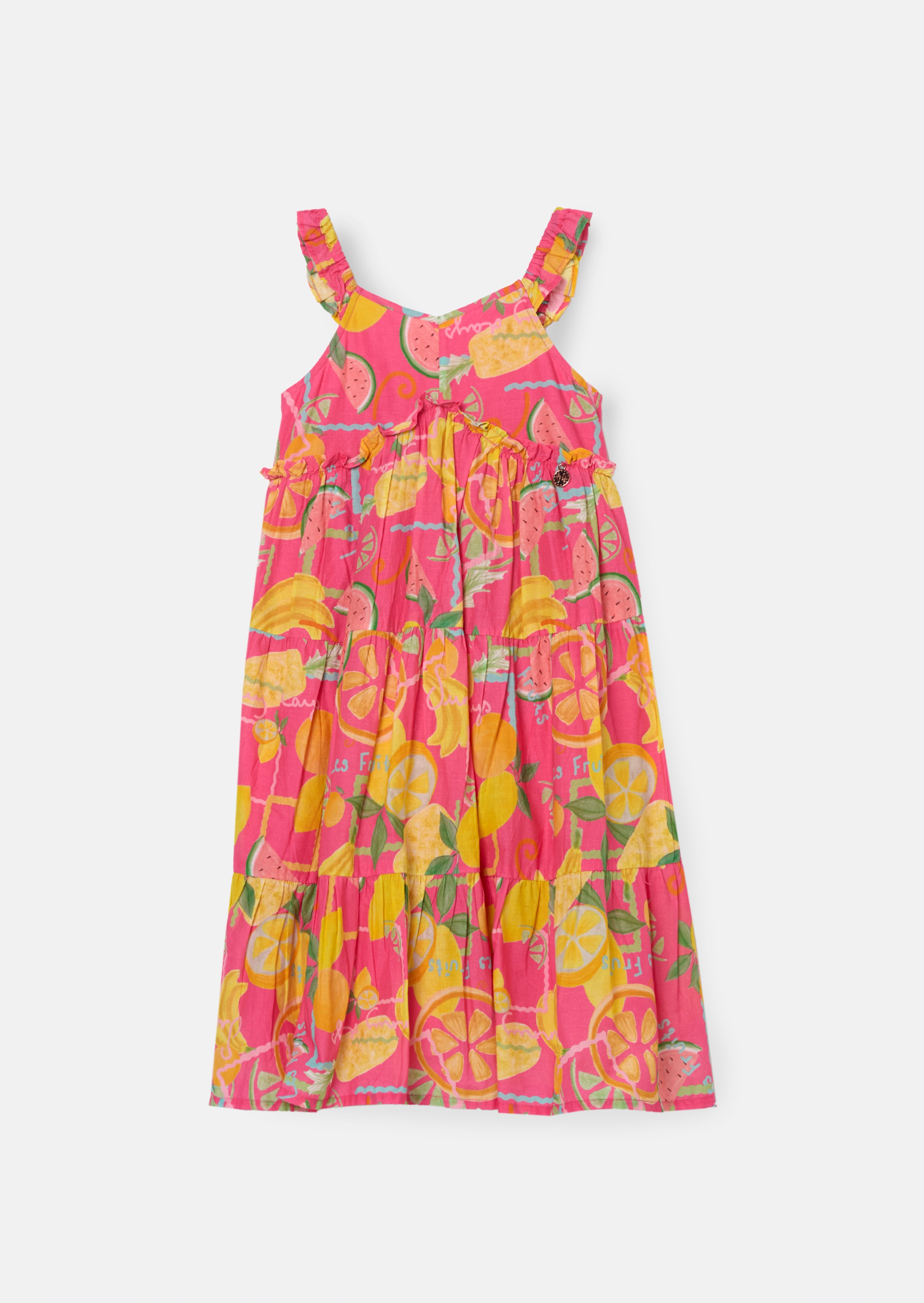 Robe d'été imprimée fruits rose Eliana