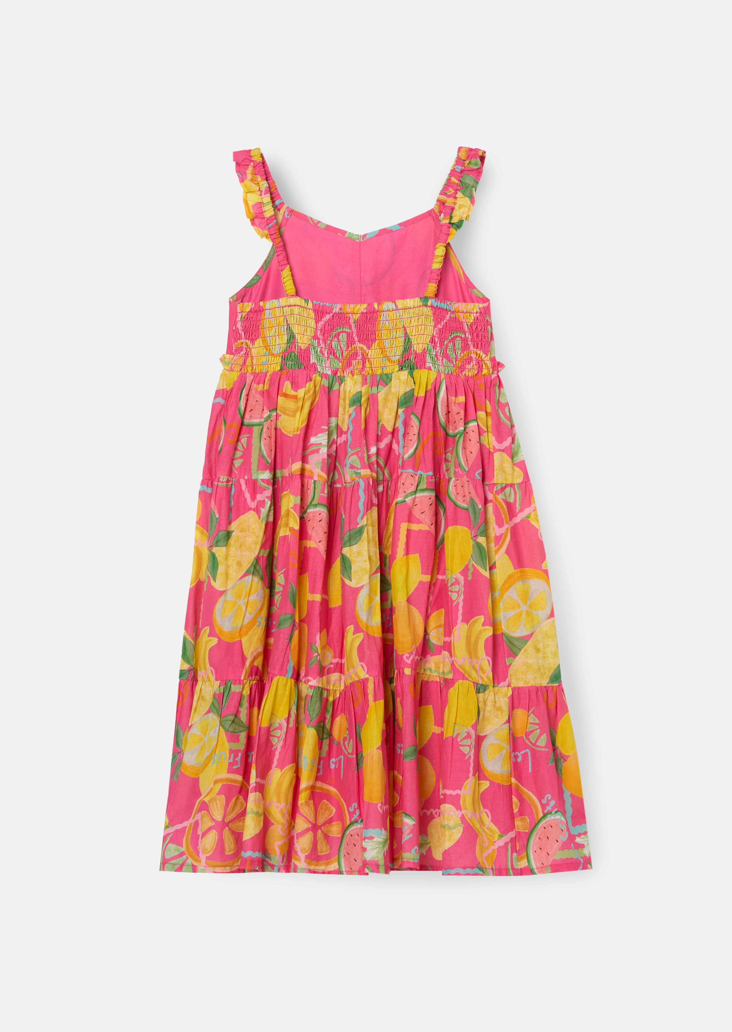 Robe d'été imprimée fruits rose Eliana