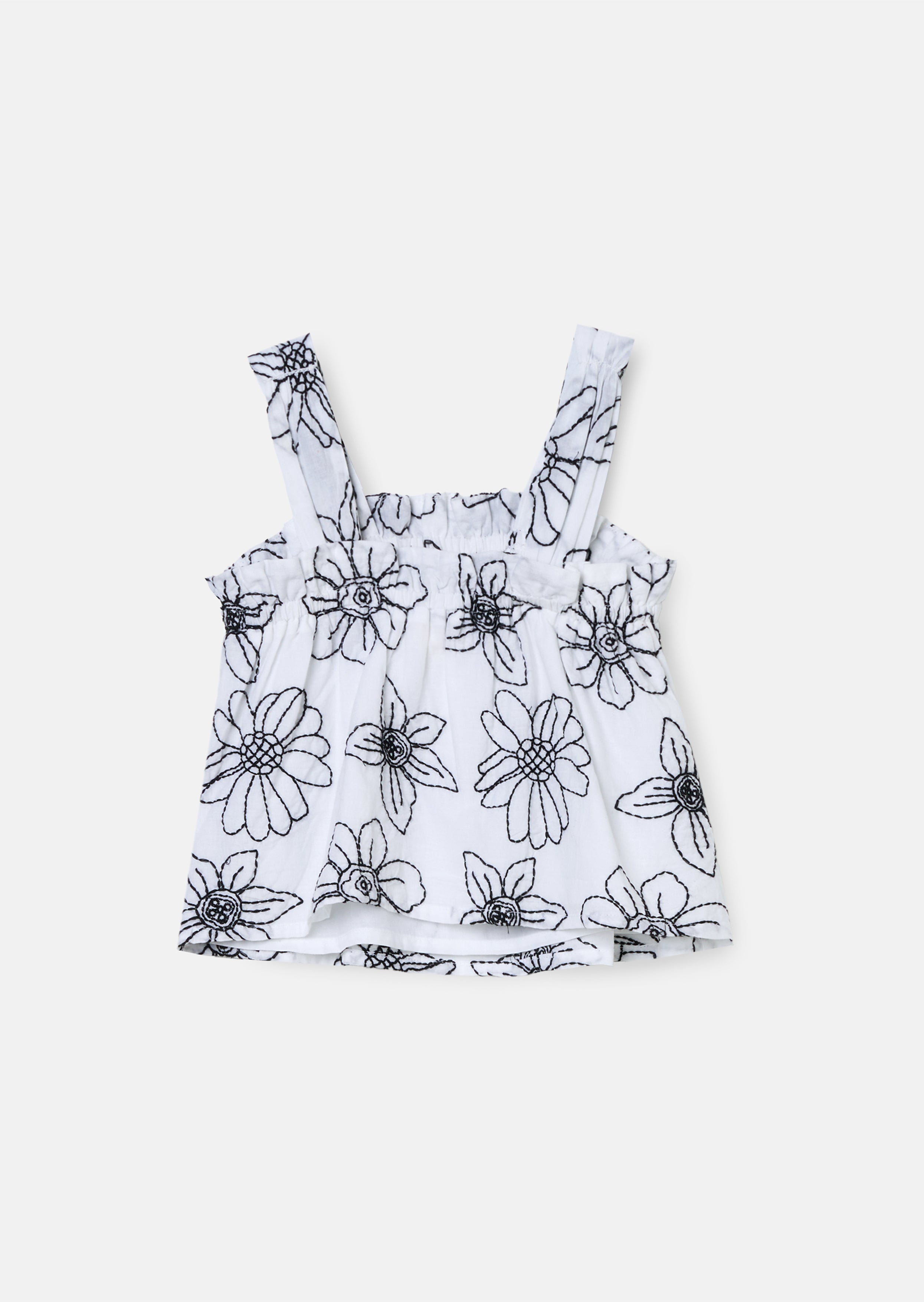 Top Maya White Embroidered Woven