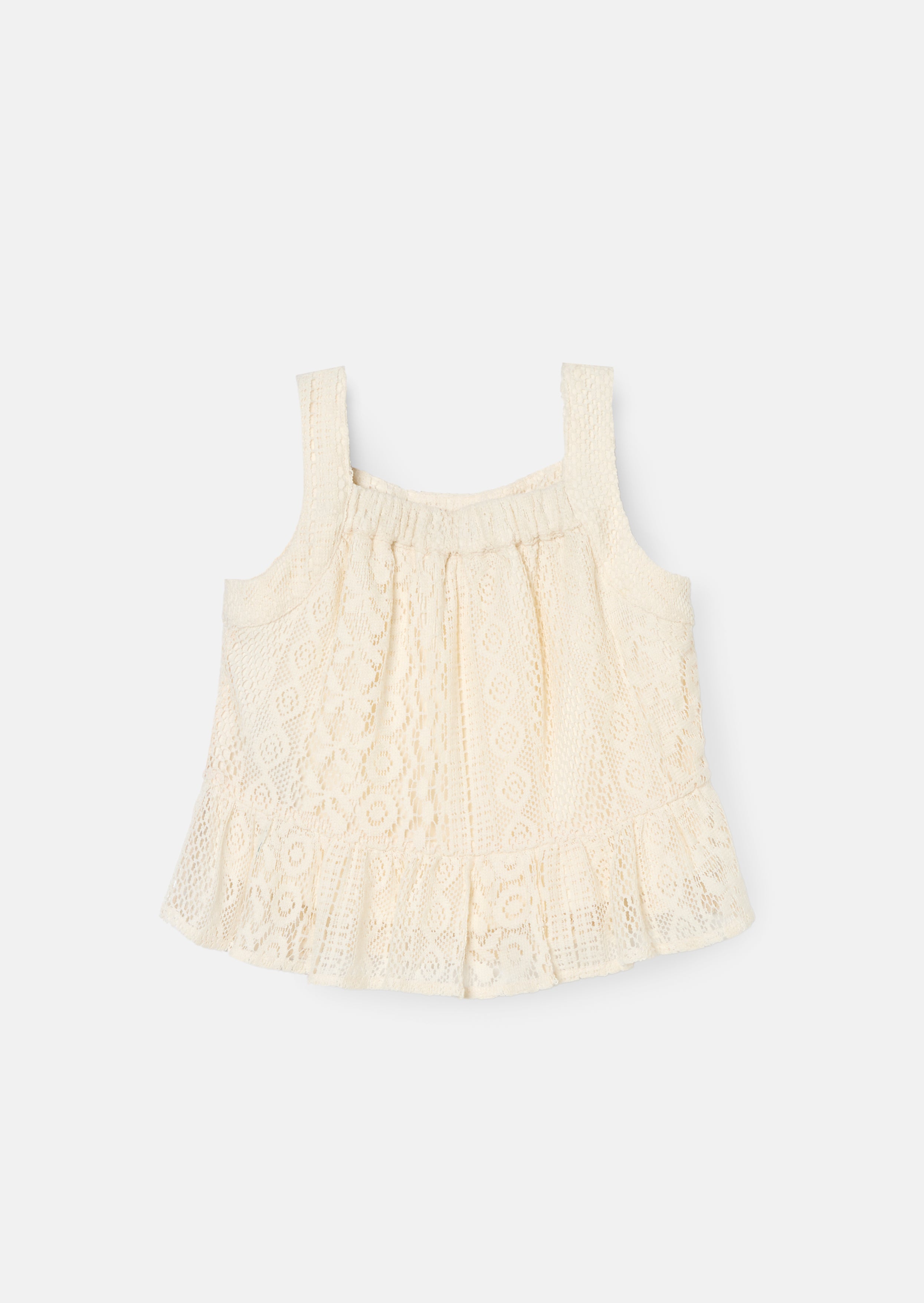 Kremowy top Kinsley Jersey Crochet