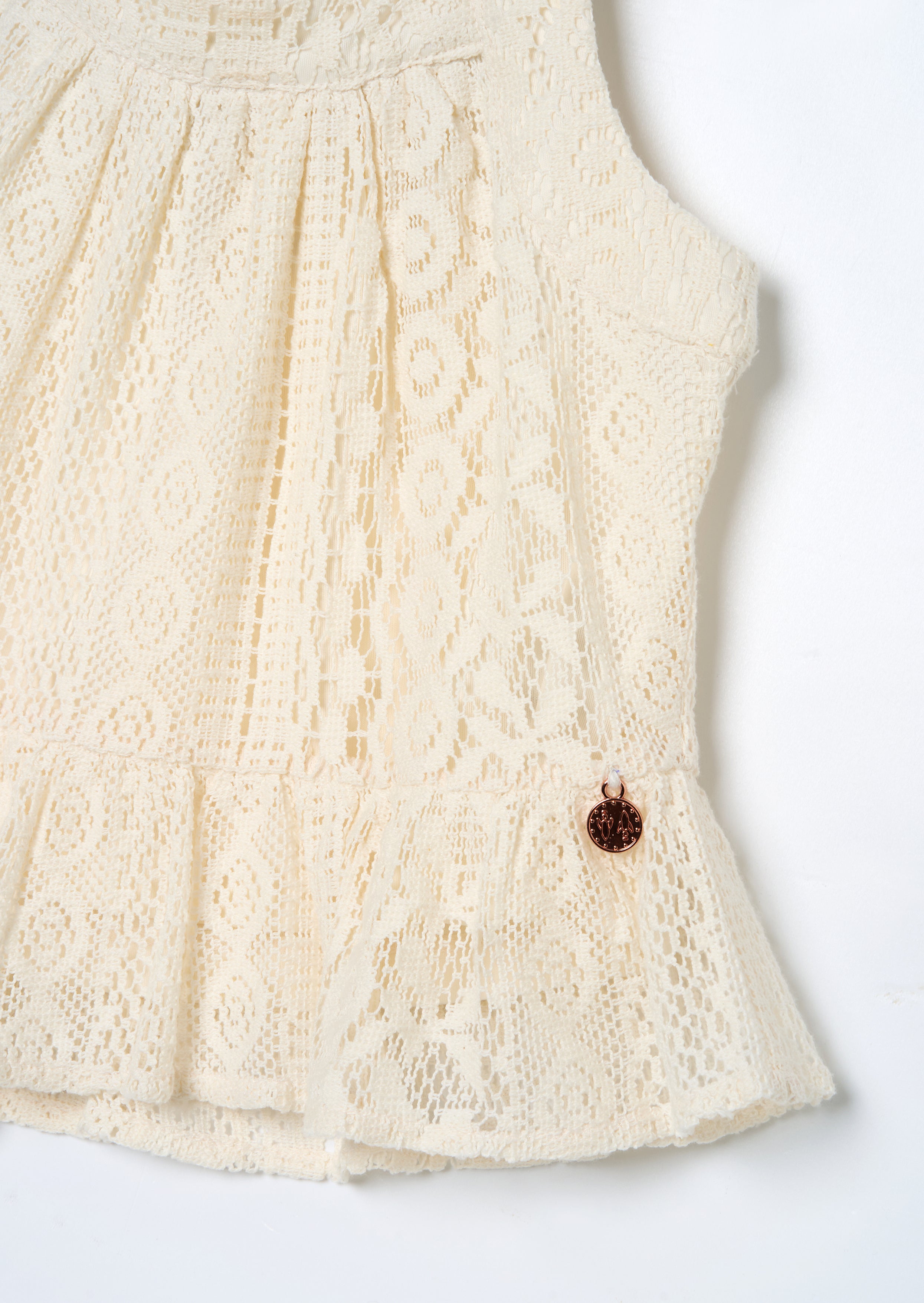 Kremowy top Kinsley Jersey Crochet