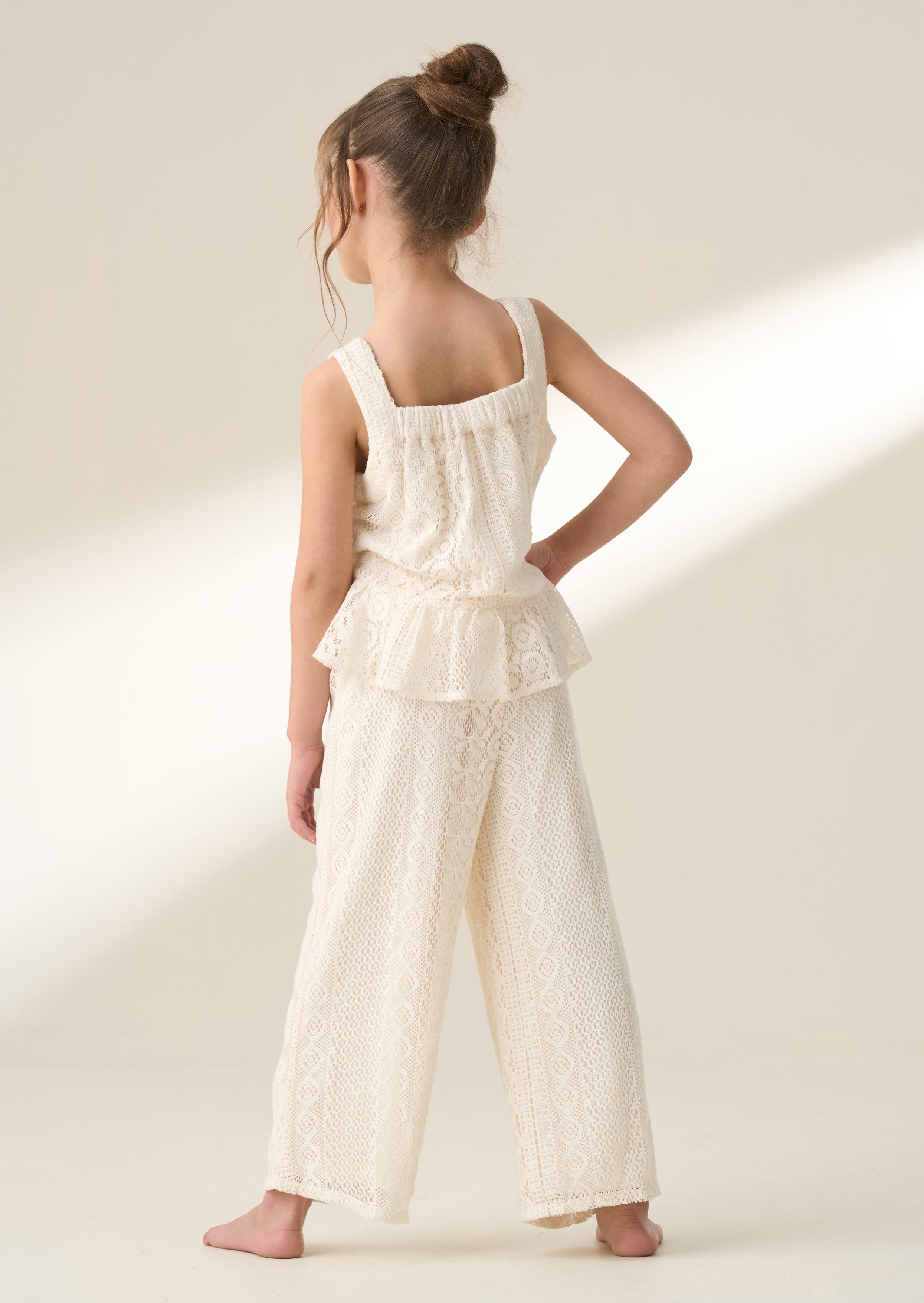Kremowy top Kinsley Jersey Crochet