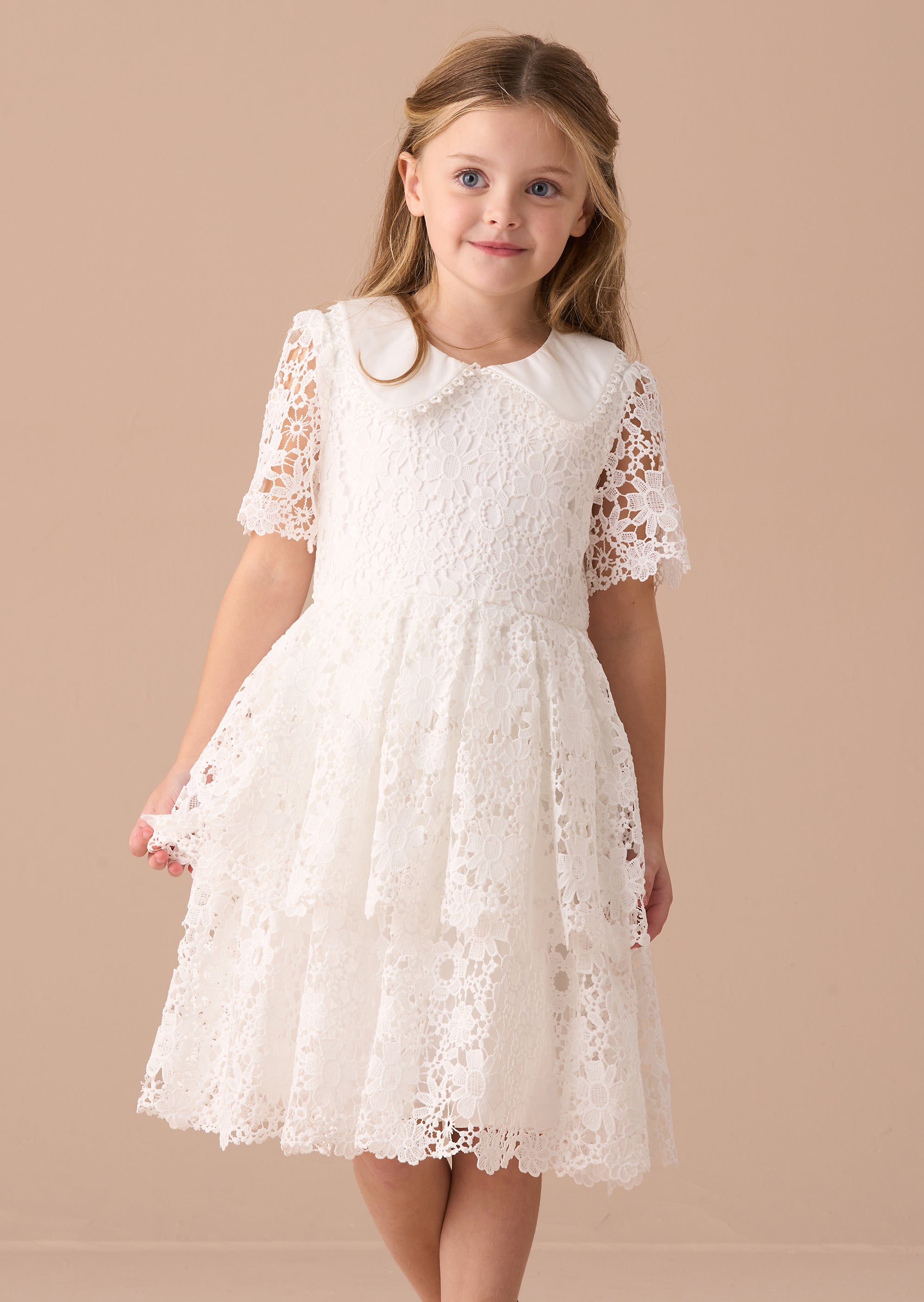 Robe d'occasion en dentelle blanche pour filles Angel Rocket