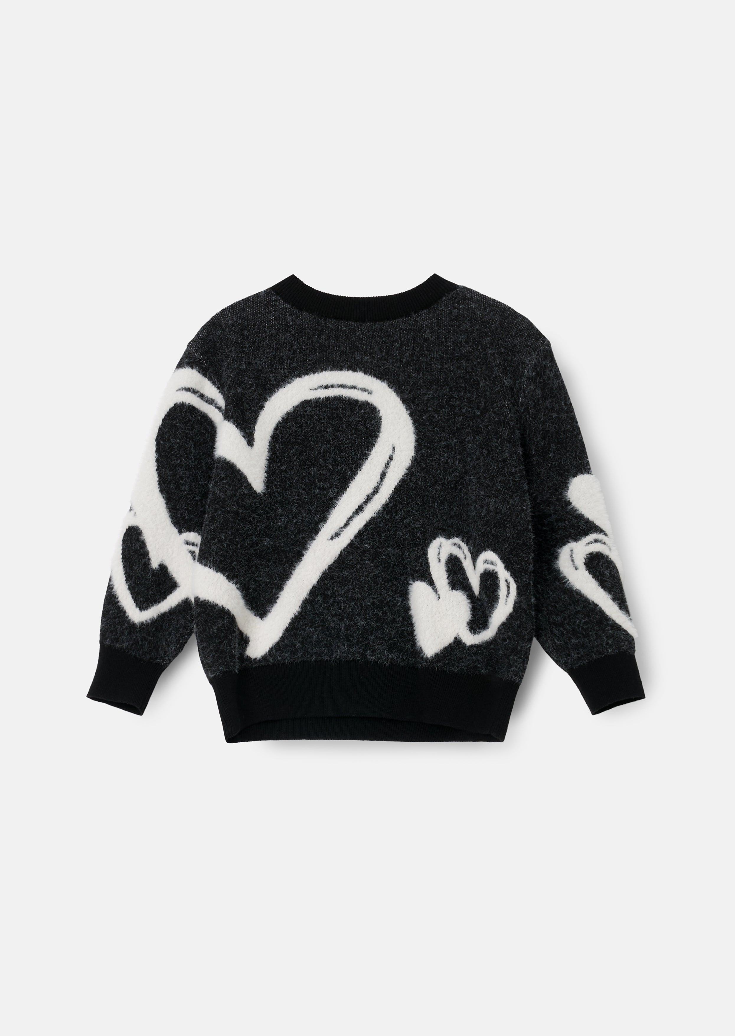 Pull Zara noir à cœur