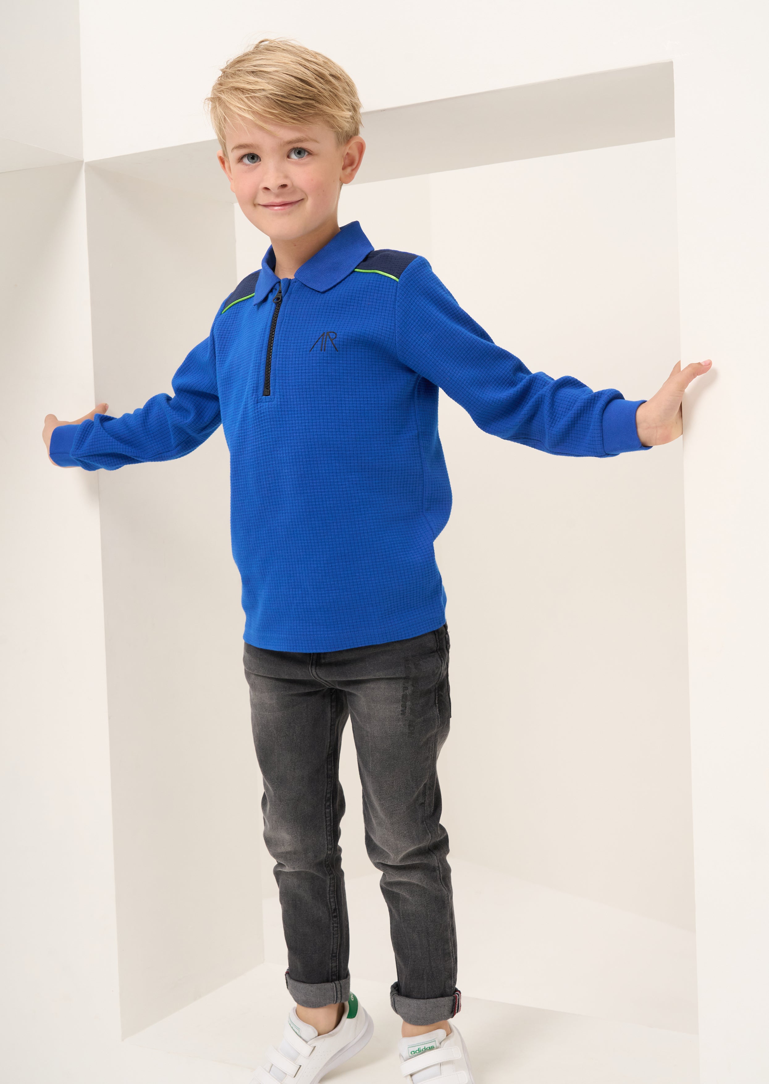 Luke Langarm-Poloshirt